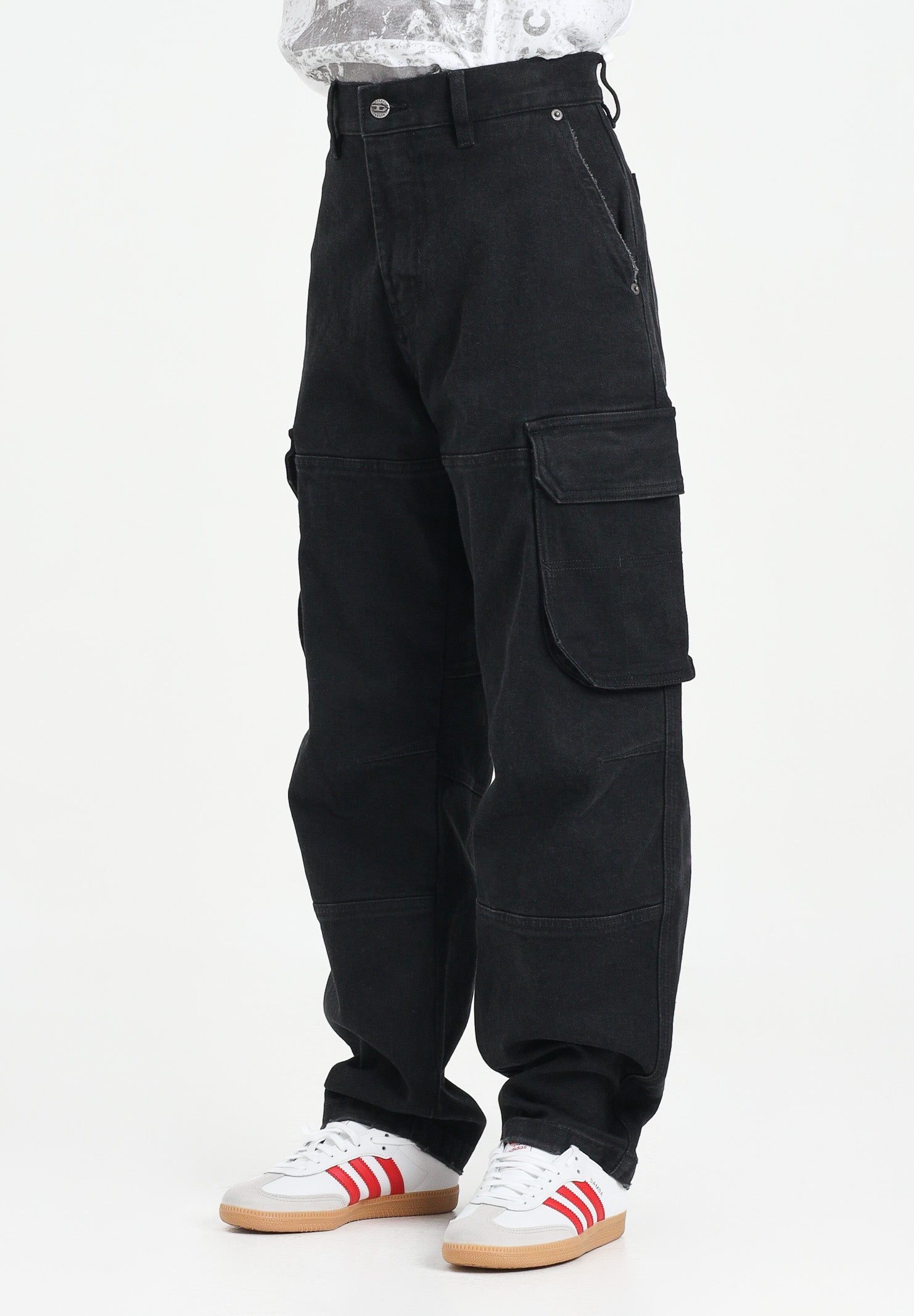 DIESEL Jeans D-Dave cargo in denim nero per donna, ragazzi e bambino J02329KXBQP K02 DIESEL