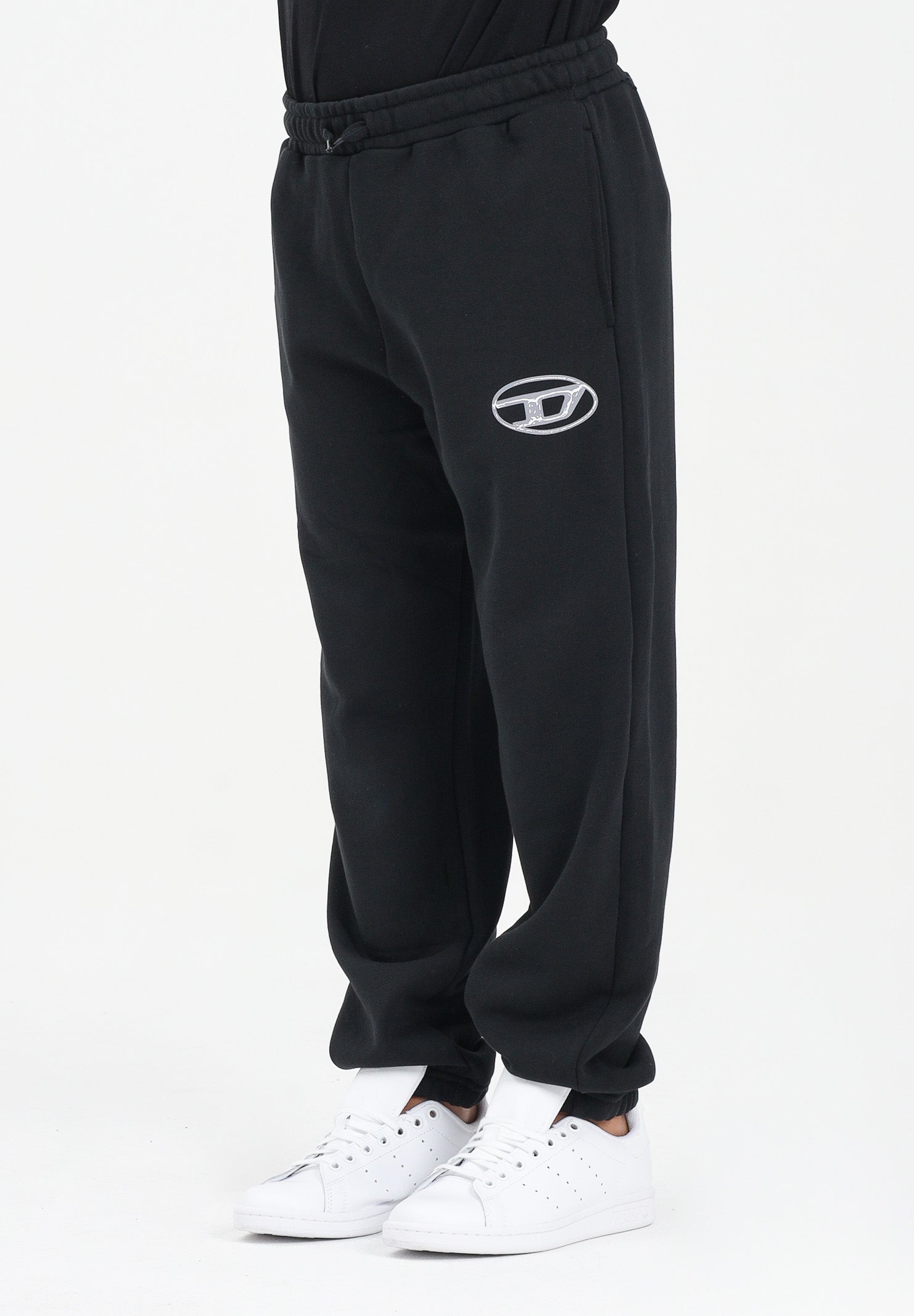 DIESEL Pantalone sportivo nero per donna, ragazzi e bambini con marchio Oval D J02457KYAQK K900 DIESEL