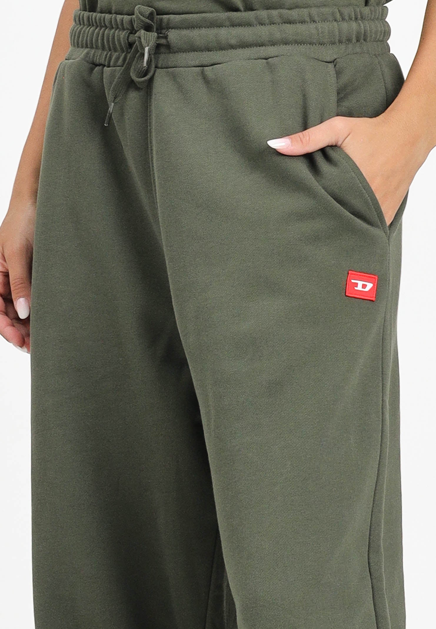 DIESEL Pantalone sportivo verde militare per donna, ragazzi e bambini con logo J024610GEAD K513 DIESEL