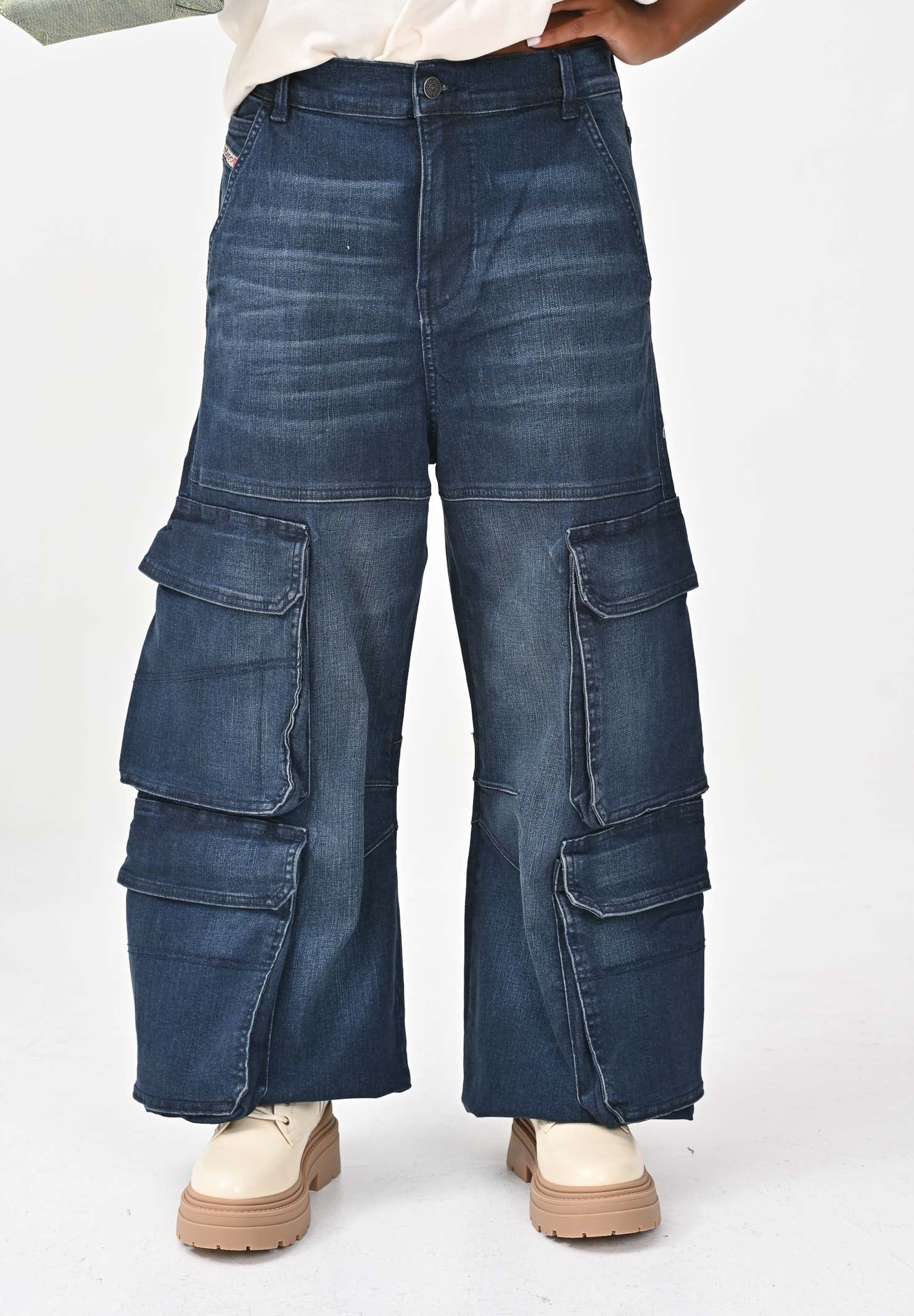 DIESEL Jeans cargo D-Argjx in denim blu per donna, ragazzi e bambini J02514KXBQL K01 DIESEL