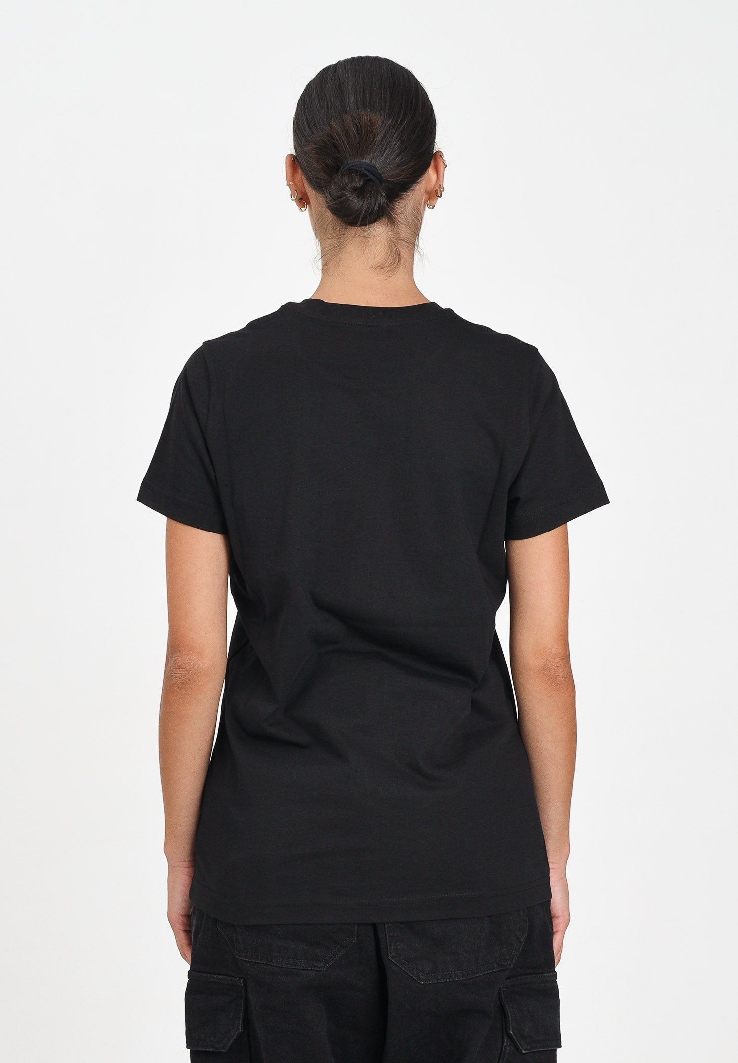 DIESEL T-shirt a manica corta nera per donna, ragazzi e bambini con logo Diesel J025260CATM K900 DIESEL