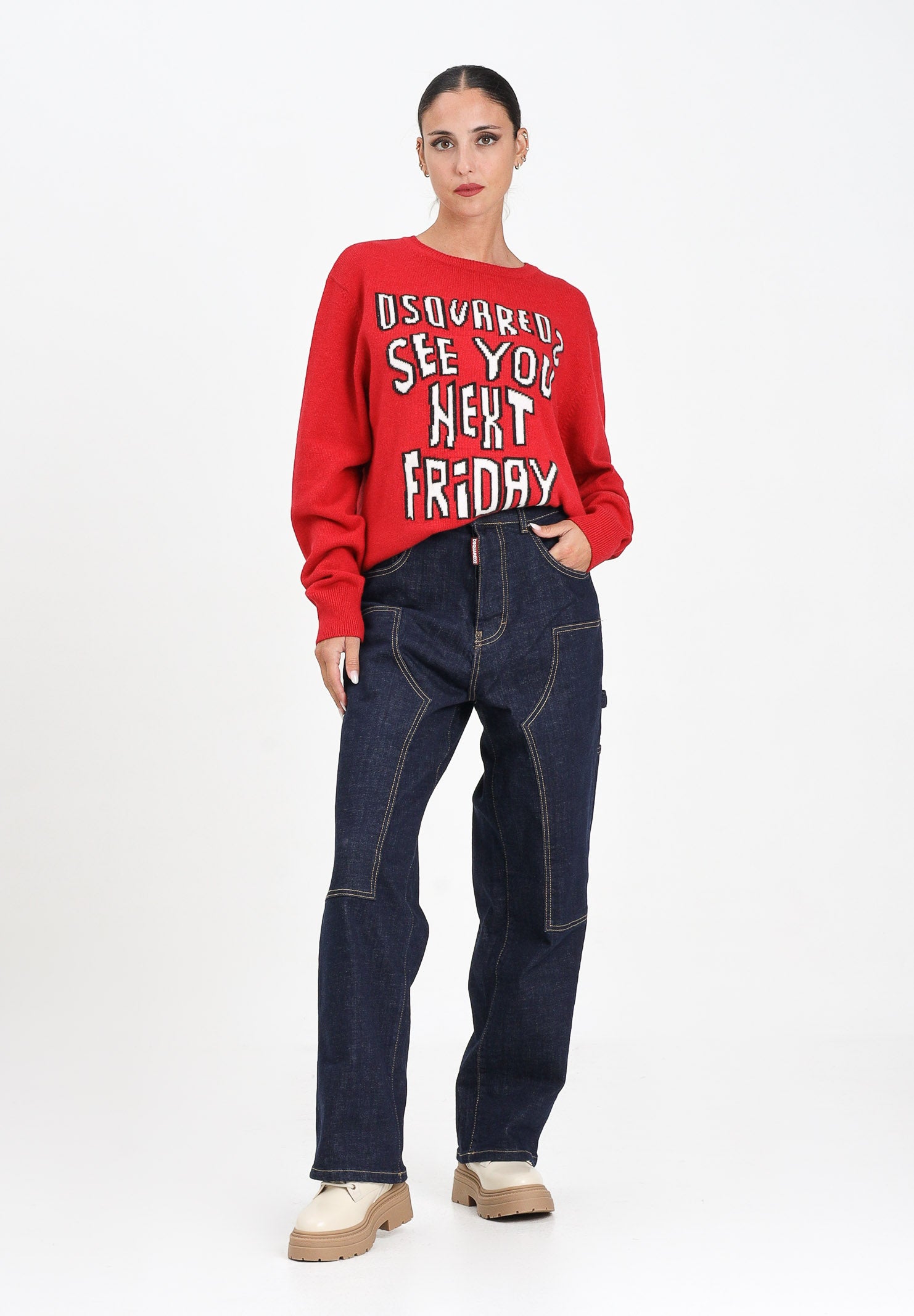 DSQUARED2 Jeans Loose Jean in denim blu per donna, ragazzi e bambini DQ2636D0AAM DQ01 DSQUARED2