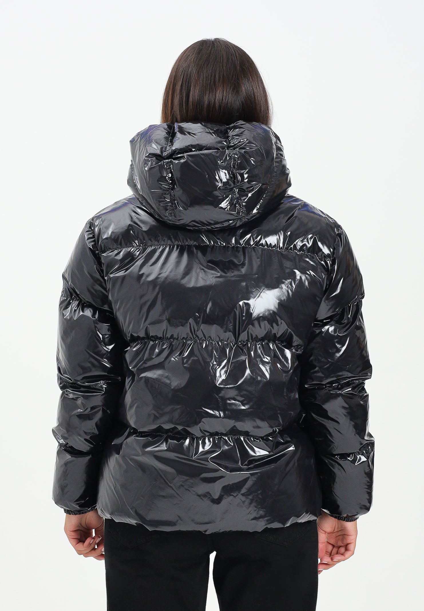 DSQUARED2 Piumino nero per donna, ragazzi e bambini con logo Maple Leaf DQ3042D0ADY DQ900 DSQUARED2