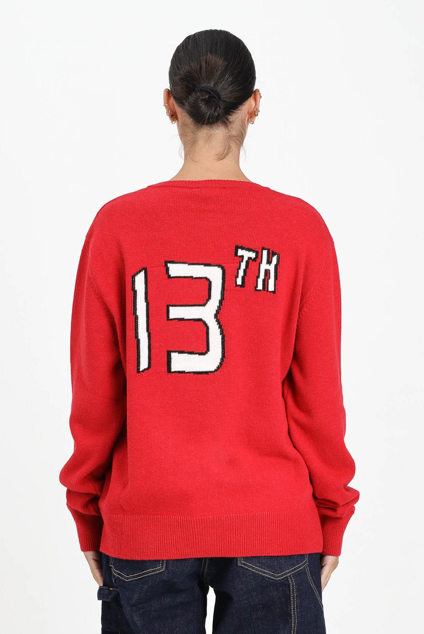 DSQUARED2 Maglioncino girocollo rosso per donna, ragazzi e bambini con lettering DQ3067D0AFE DQ423 DSQUARED2