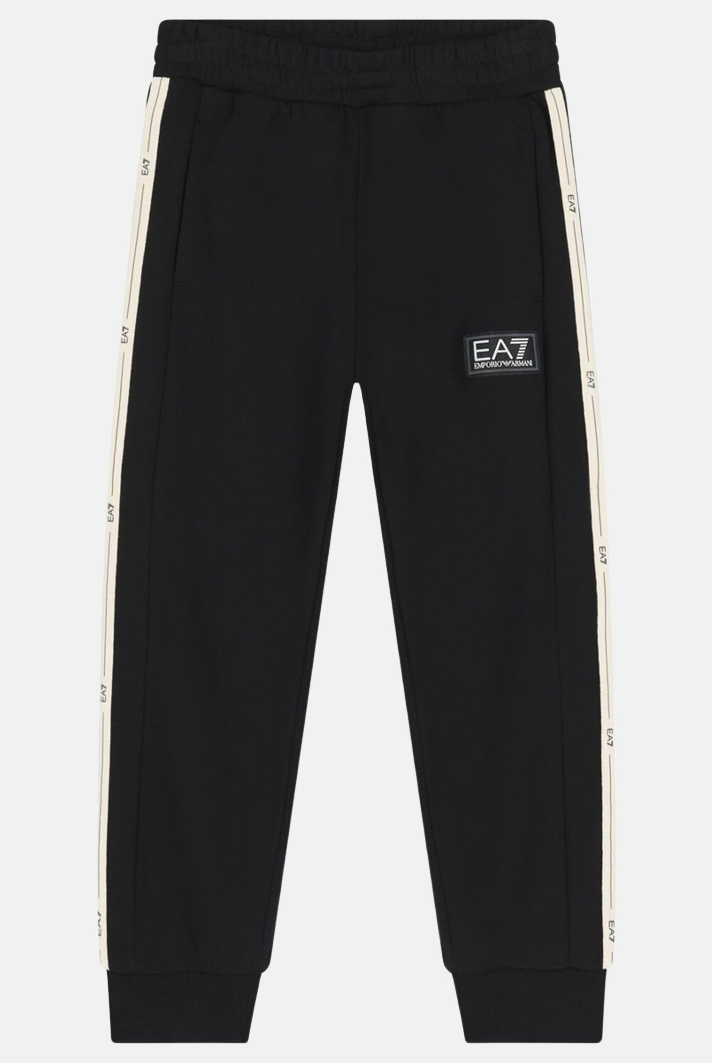 EA7 Pantalone sportivo nero da bambino con fasce logate 7B000194AF10368 UC001 EA7