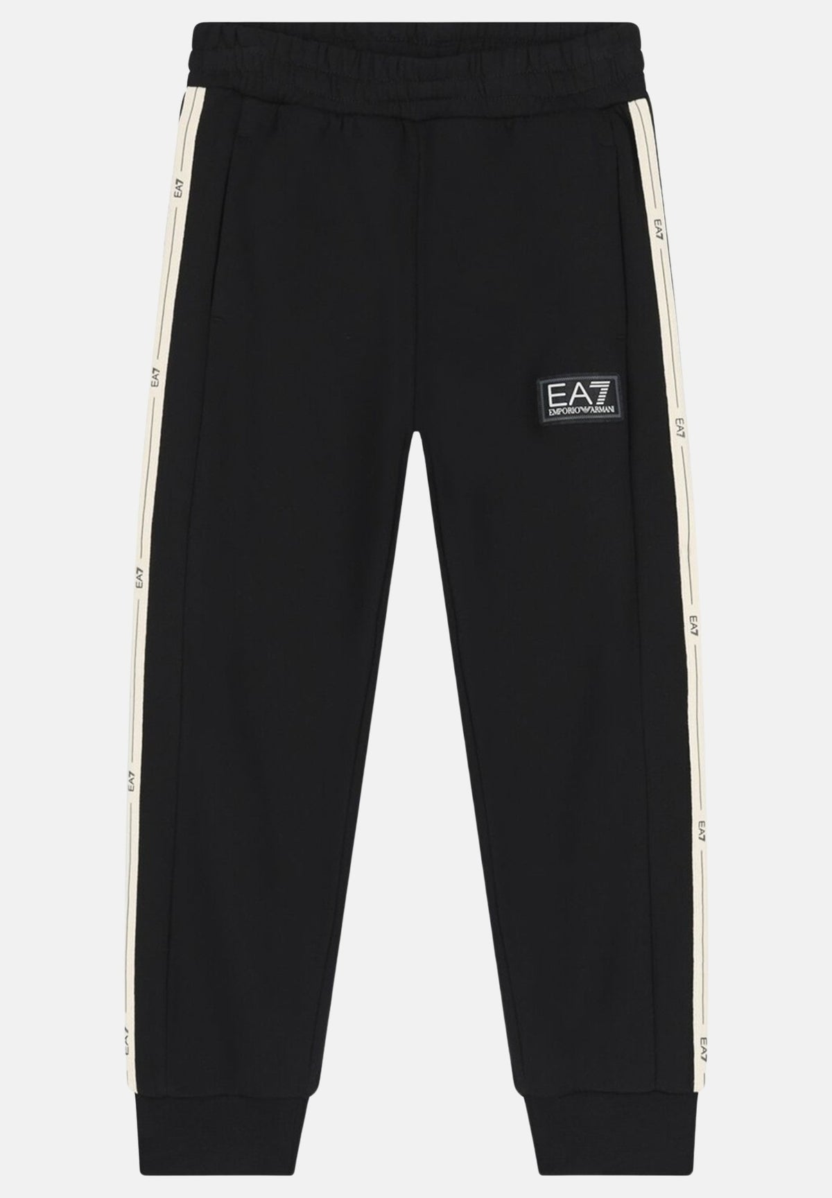 EA7 Pantalone sportivo nero da bambino con fasce logate 7B000194AF10368 UC001 EA7