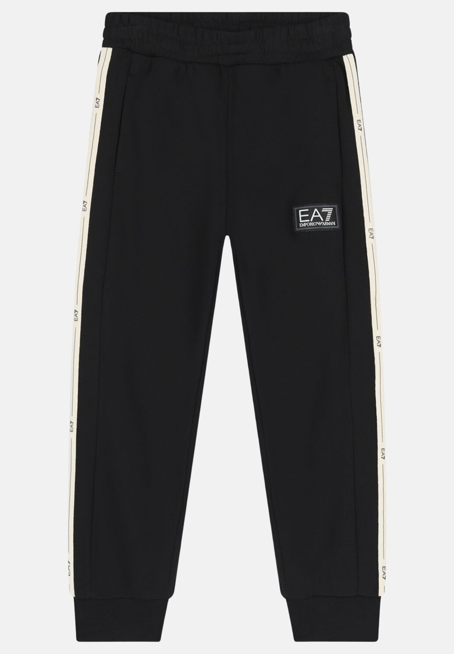 EA7 Pantalone sportivo nero da bambino con fasce logate 7B000194AF10368 UC001 EA7