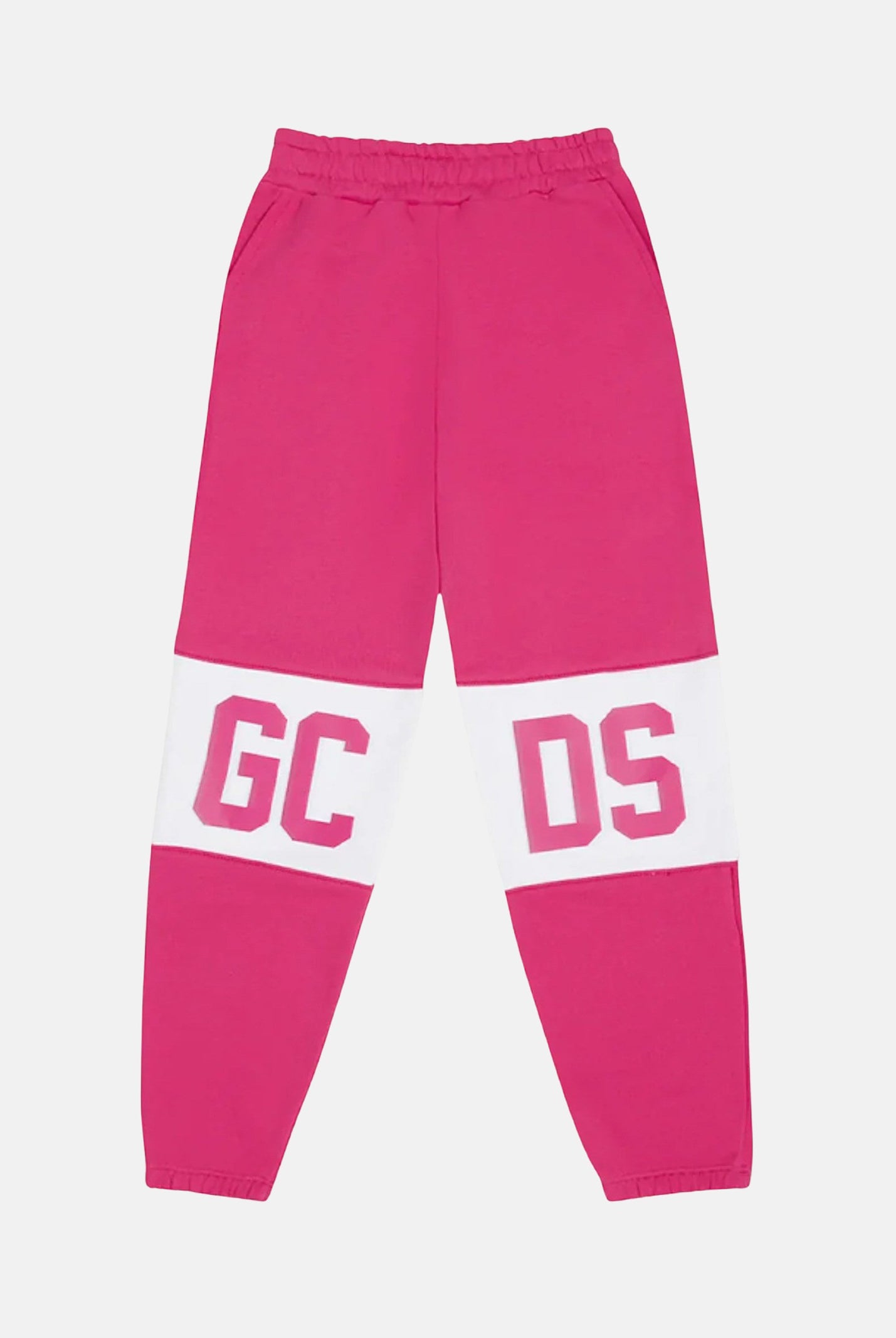 GCDS pantalone rosa da bambina in cotone con vita elasticizzata B2KU3017BA2 59 GCDS