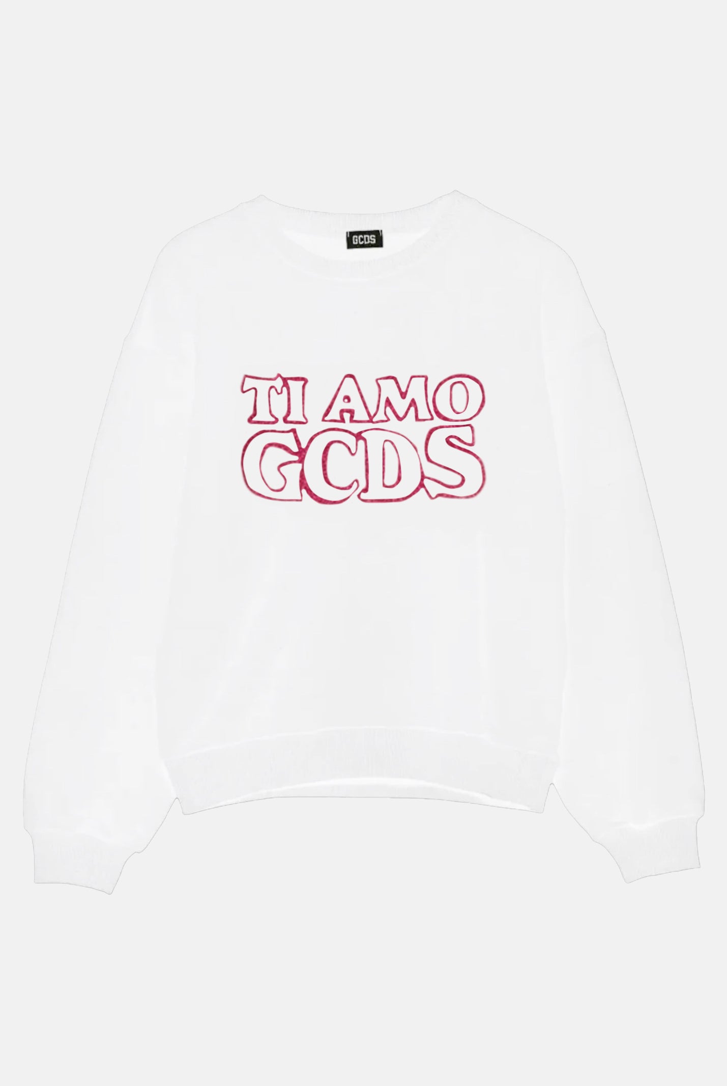 GCDS Felpa girocollo bianca da bambina con stampa TI AMO GCDS B2KW1532BA5 15 GCDS