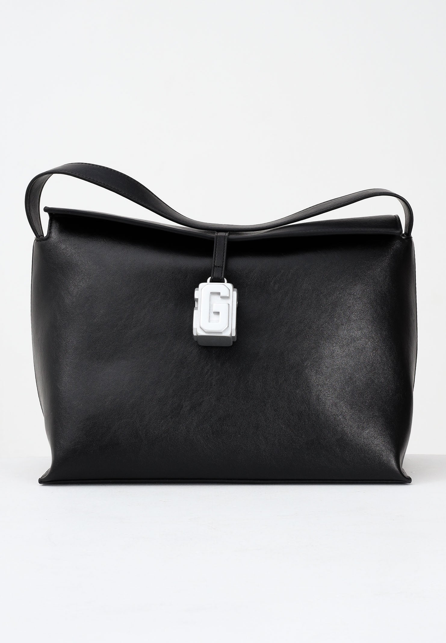 GCDS Shopper nera da donna con ciondolo cubo logato GCDSMMC001 99 GCDS