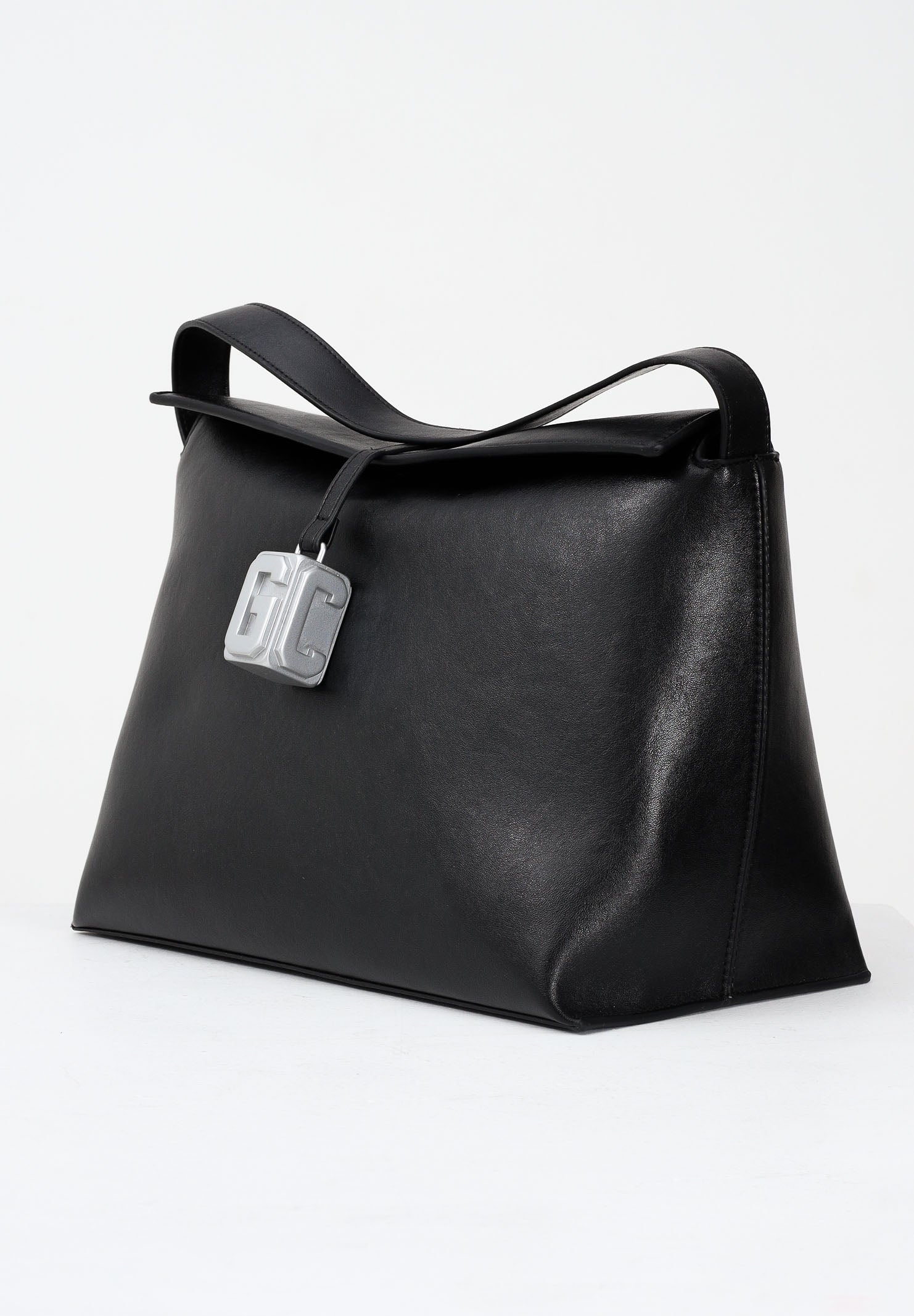 GCDS Shopper nera da donna con ciondolo cubo logato GCDSMMC001 99 GCDS