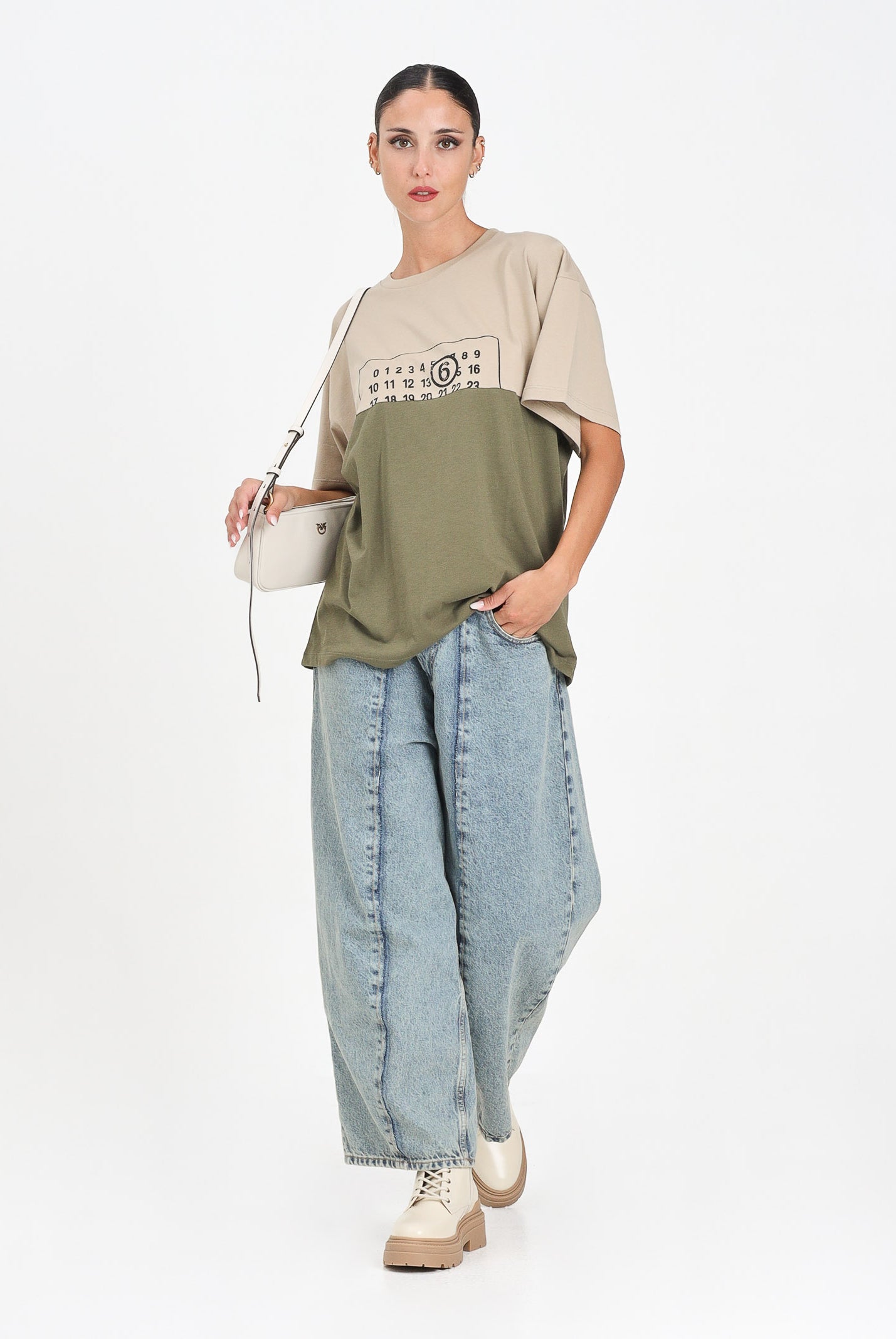 MAISON MARGIELA Jeans in denim chiaro per donna, ragazzi e bambini con cuciture ergonomiche effetto palloncino M60748MM06C M601 MAISON MARGIELA