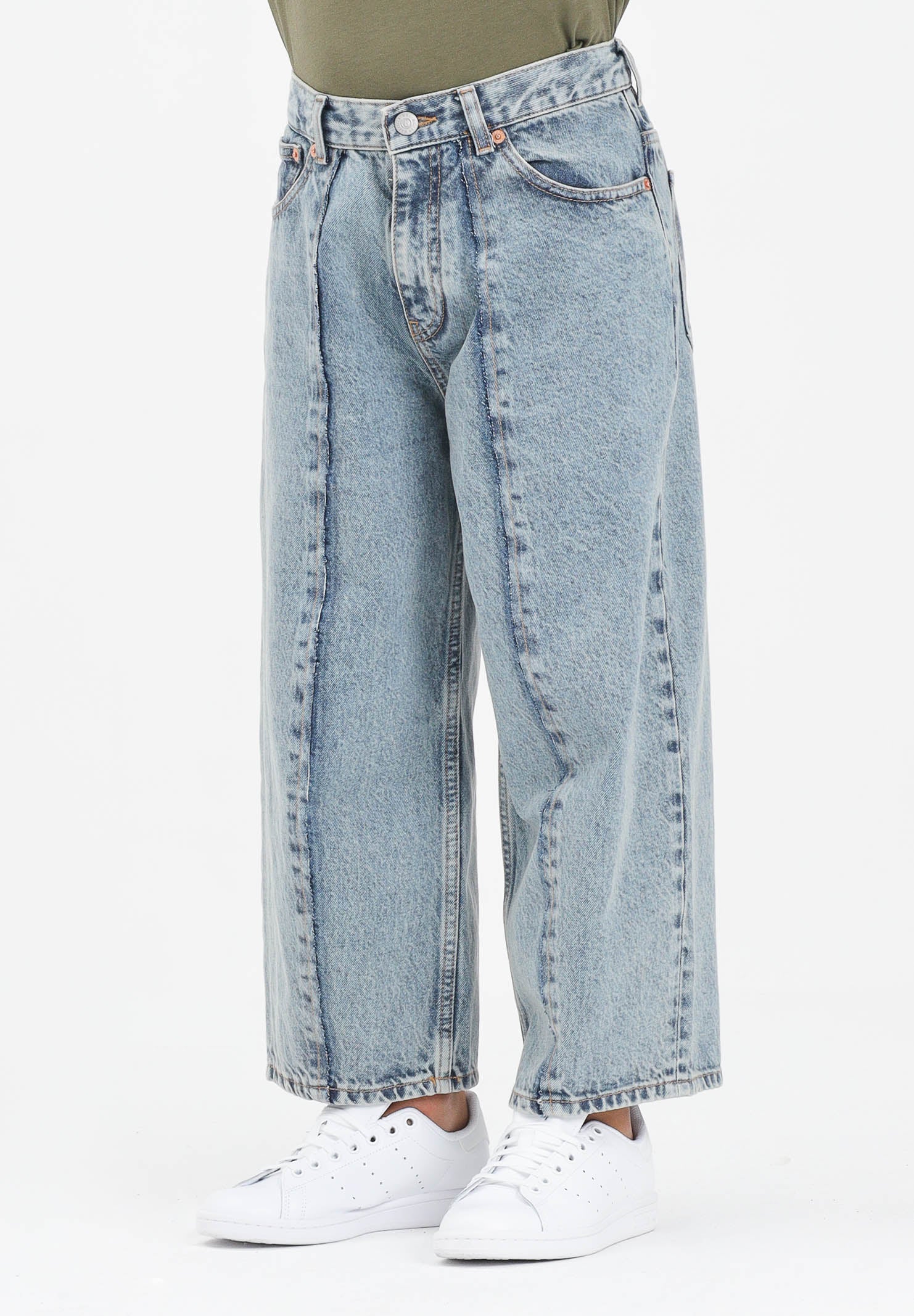 MAISON MARGIELA Jeans in denim chiaro per donna, ragazzi e bambini con cuciture ergonomiche effetto palloncino M60748MM06C M601 MAISON MARGIELA