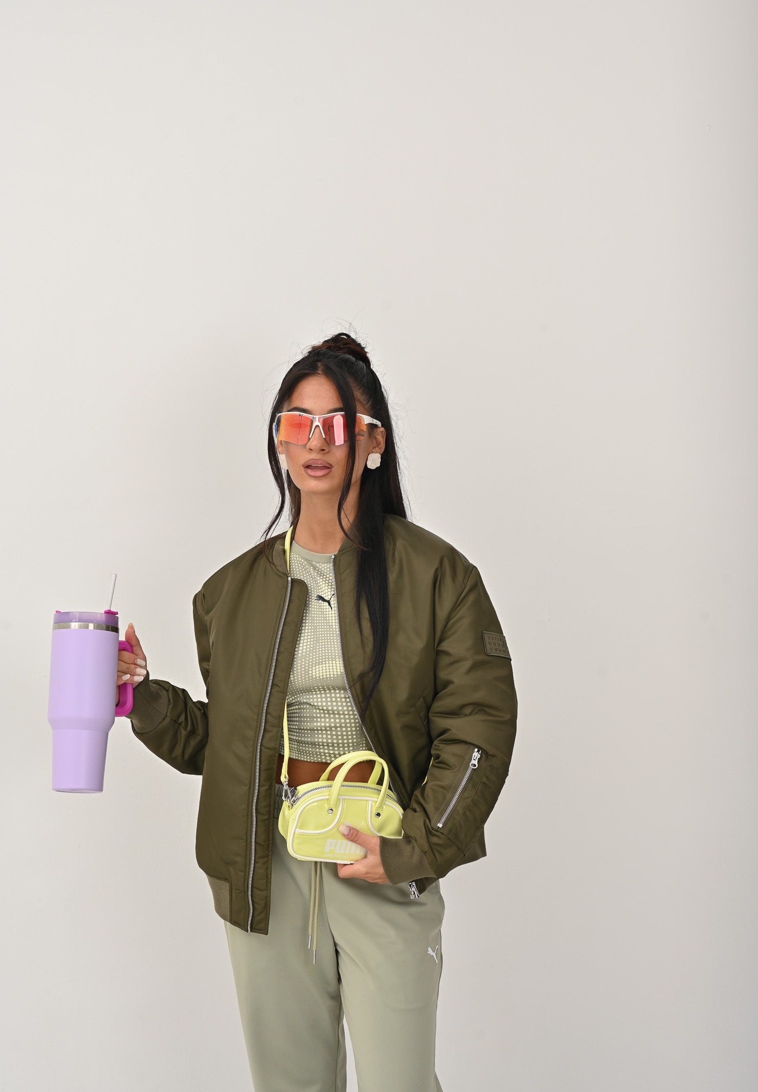 MAISON MARGIELA Bomber verde per donna, ragazzi e bambini con Patch Numeric M60832MM03B M6514 MAISON MARGIELA