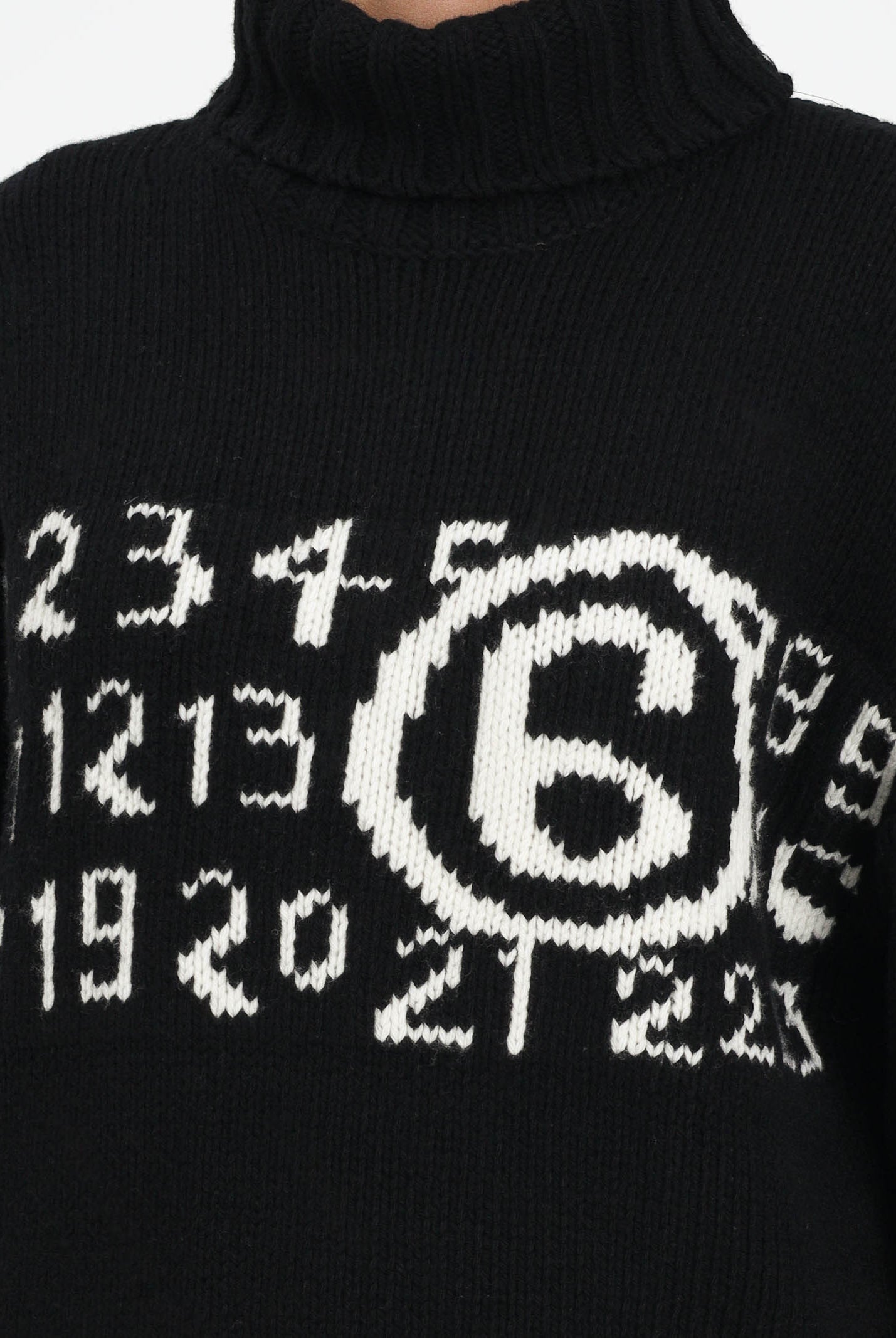 MAISON MARGIELA Abito corto nero per donna e ragazza con maxi logo M60848MM06M M6900 MAISON MARGIELA