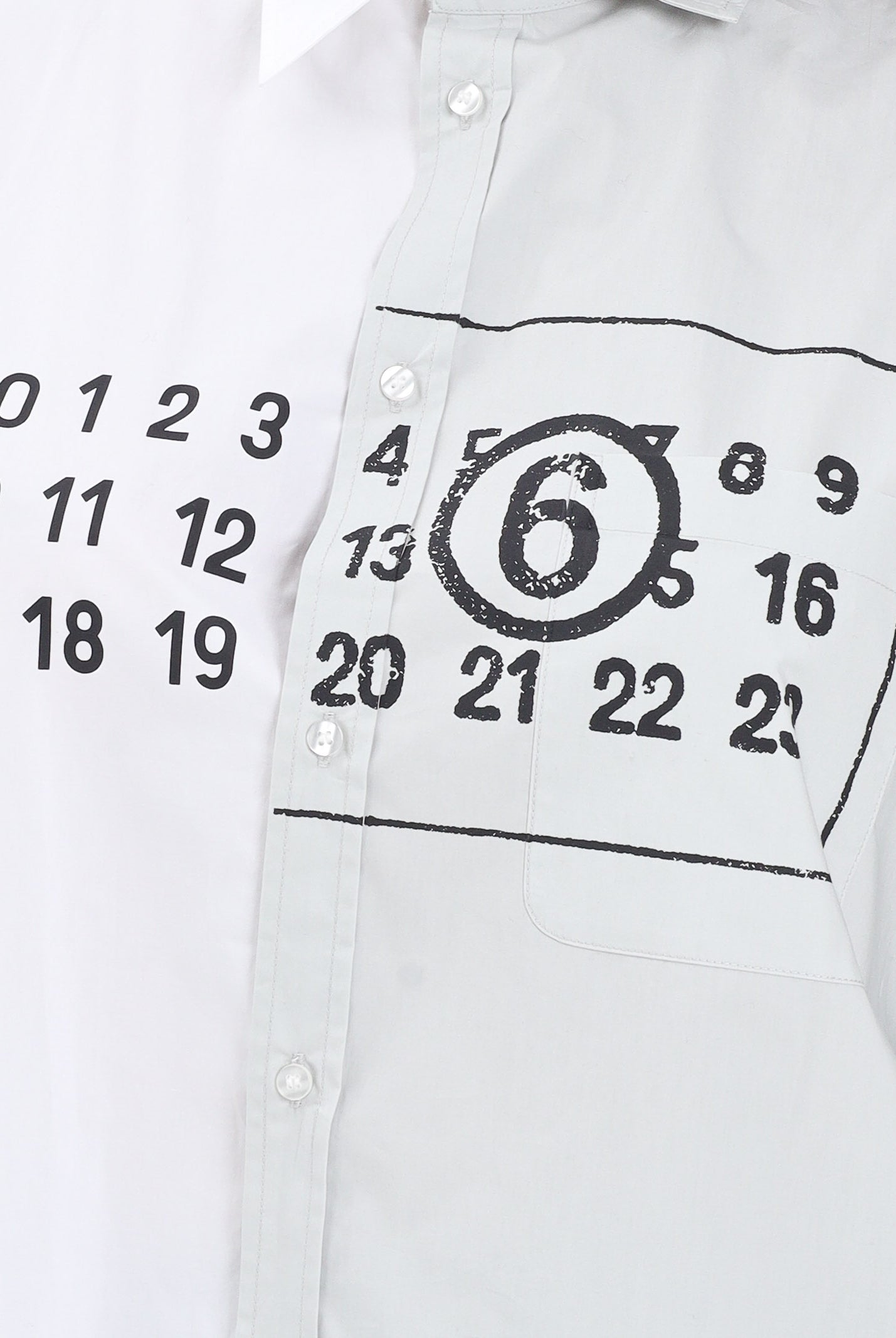MAISON MARGIELA Camicia a manica lunga bianca e grigia per donna, ragazzi e bambini con stampa logo M60860MM014 M6C36 MAISON MARGIELA