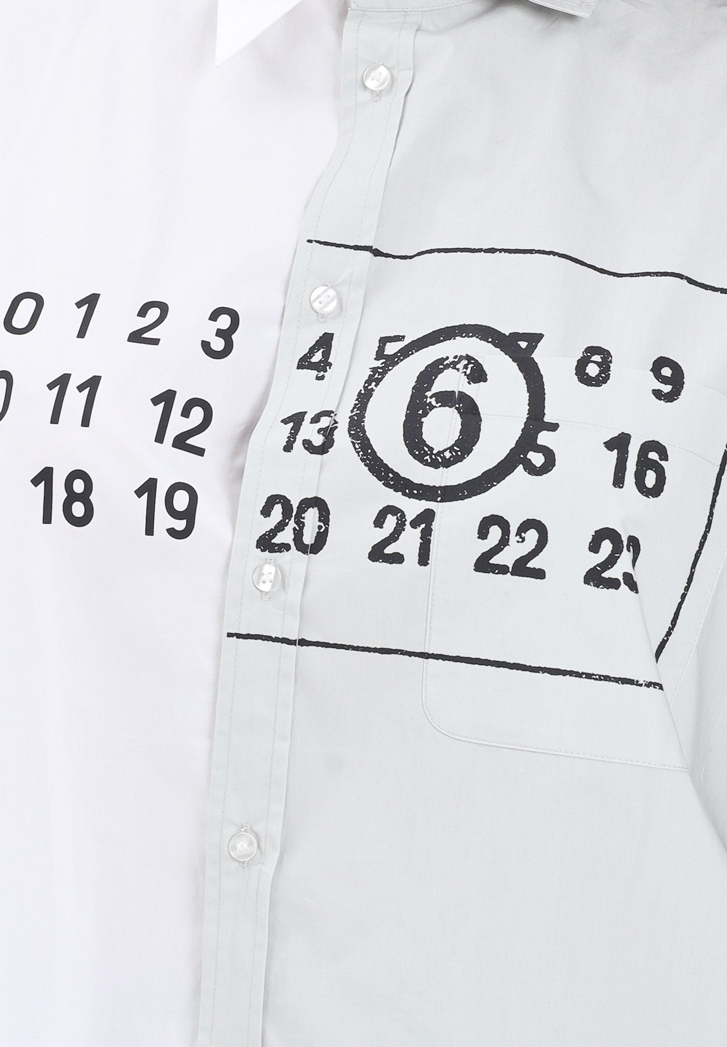 MAISON MARGIELA Camicia a manica lunga bianca e grigia per donna, ragazzi e bambini con stampa logo M60860MM014 M6C36 MAISON MARGIELA