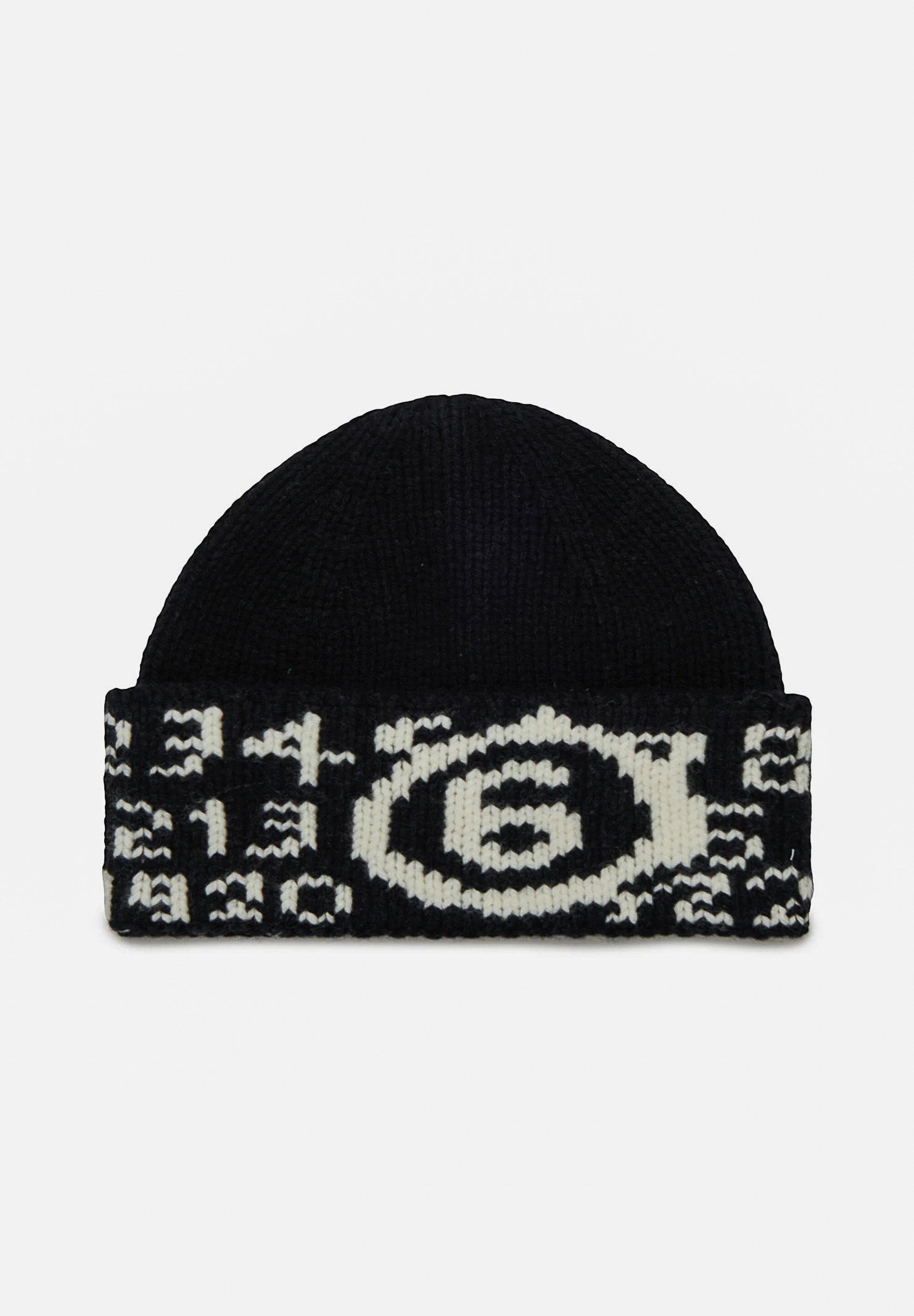 MAISON MARGIELA Berretto di lana nero per uomo e donna con Numeric logo jacquard M60915MM06M M6900 MAISON MARGIELA