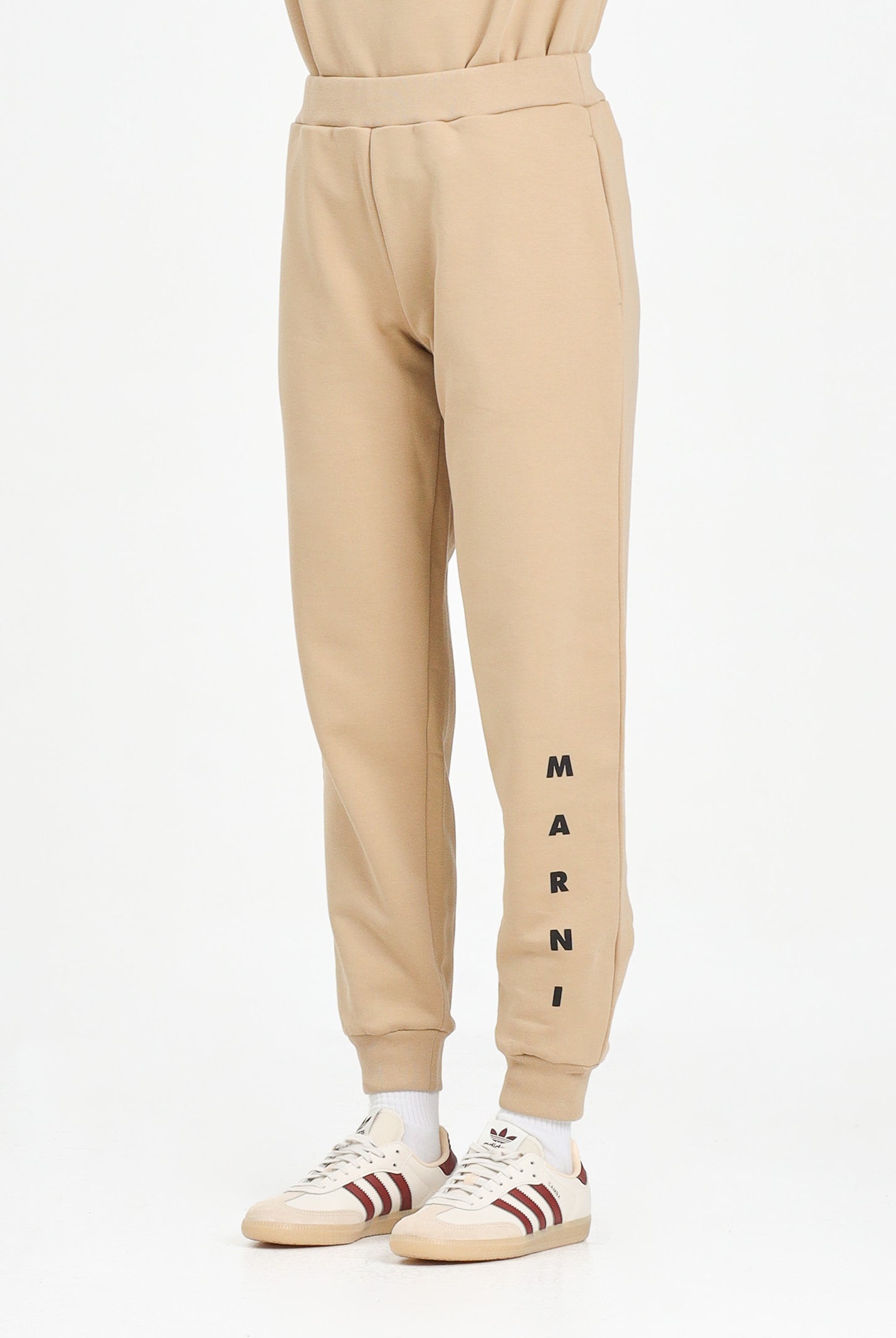 MARNI Pantalone sportivo beige per donna, ragazzi e bambini con logo istituzionale M01218M00V0 0M715 MARNI