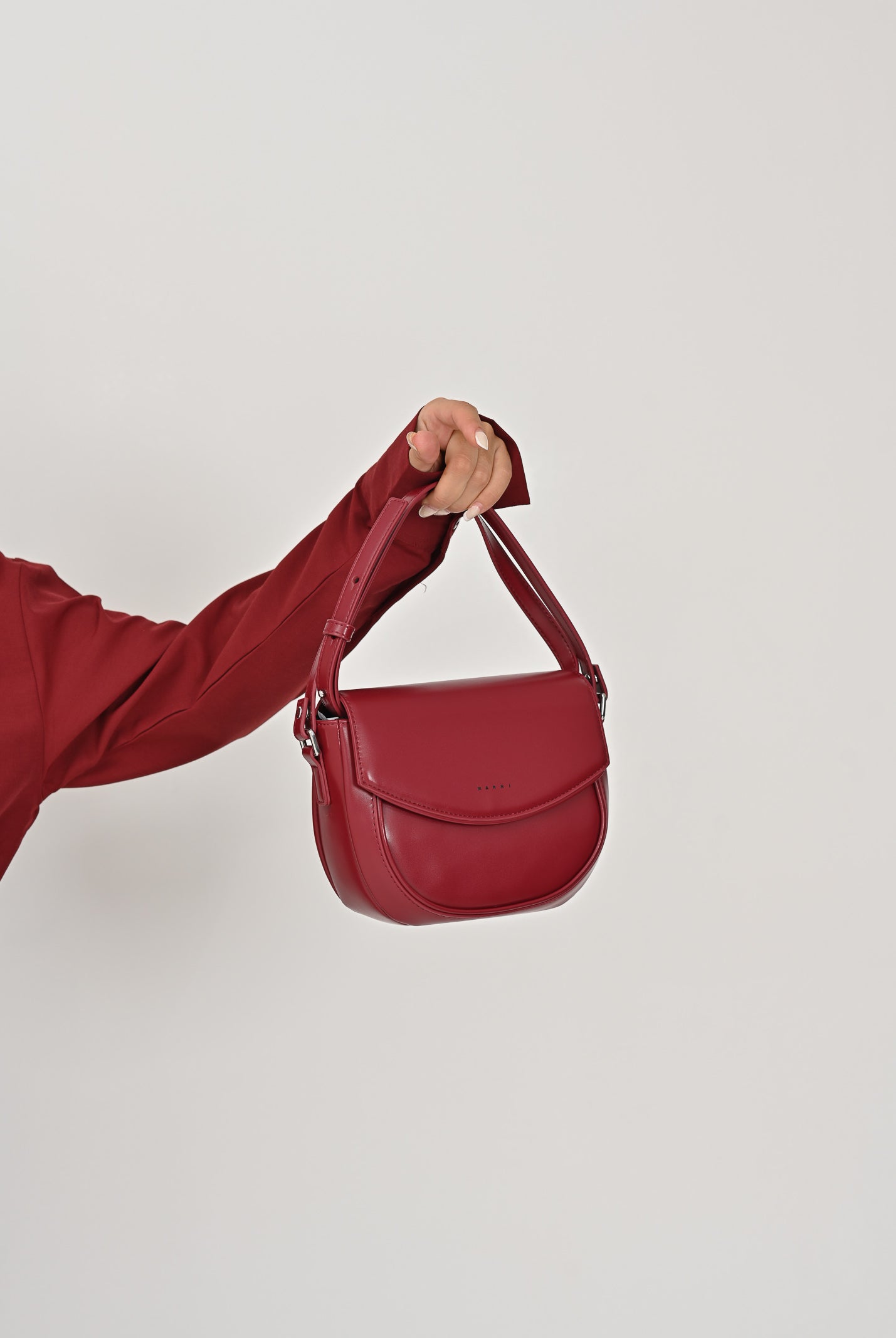 MARNI Borsa a tracolla Smile bordeaux da donna con logo istituzionale M01476M00TK 0M434 MARNI