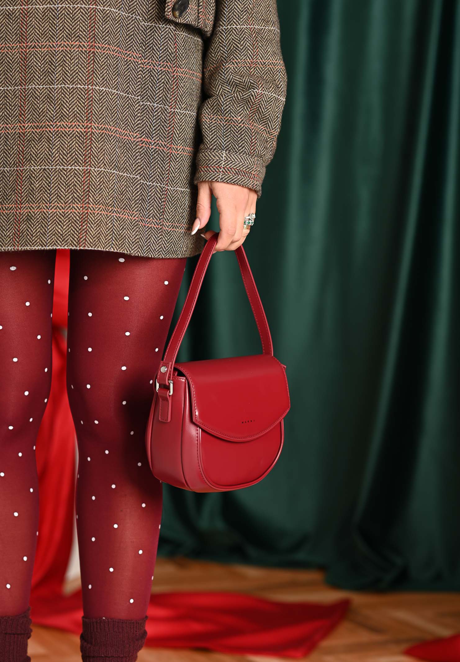 MARNI Borsa a tracolla Smile bordeaux da donna con logo istituzionale M01476M00TK 0M434 MARNI