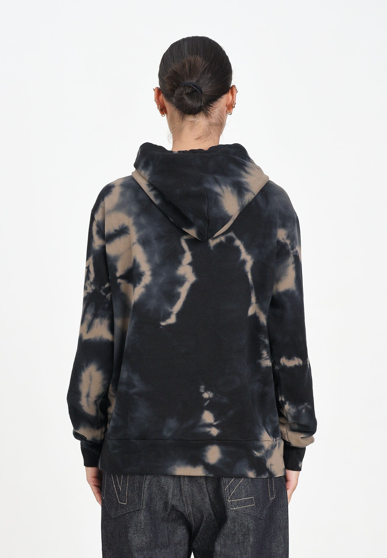 N21 Felpa con cappuccio cammello per donna, ragazzi e bambini in cotone tie-dye N2107LN0447 0N720 N21
