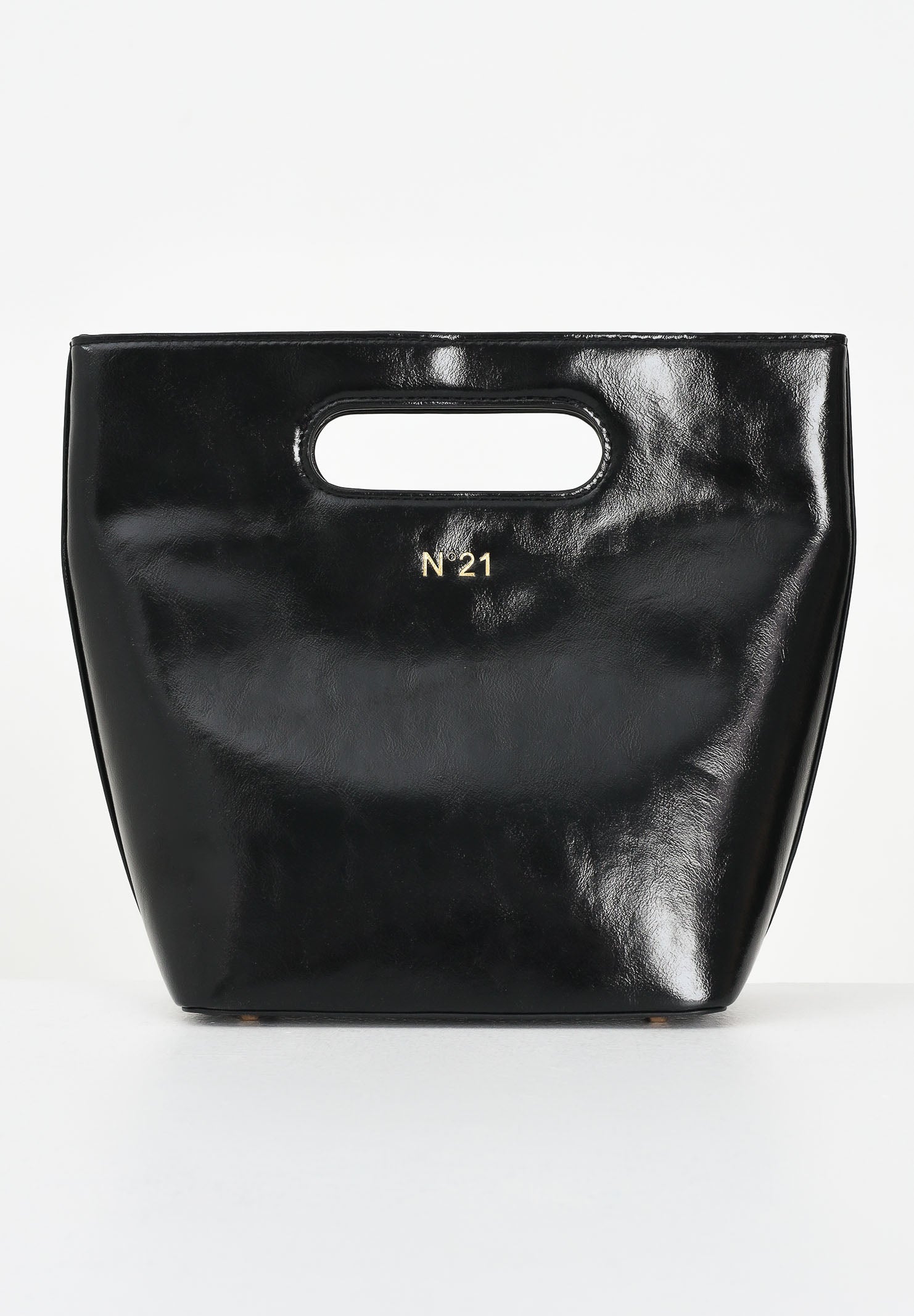 N21 Borsa a mano nera da donna in tessuto spalmato con logo N°21 N2109AN0246 0N900 N21