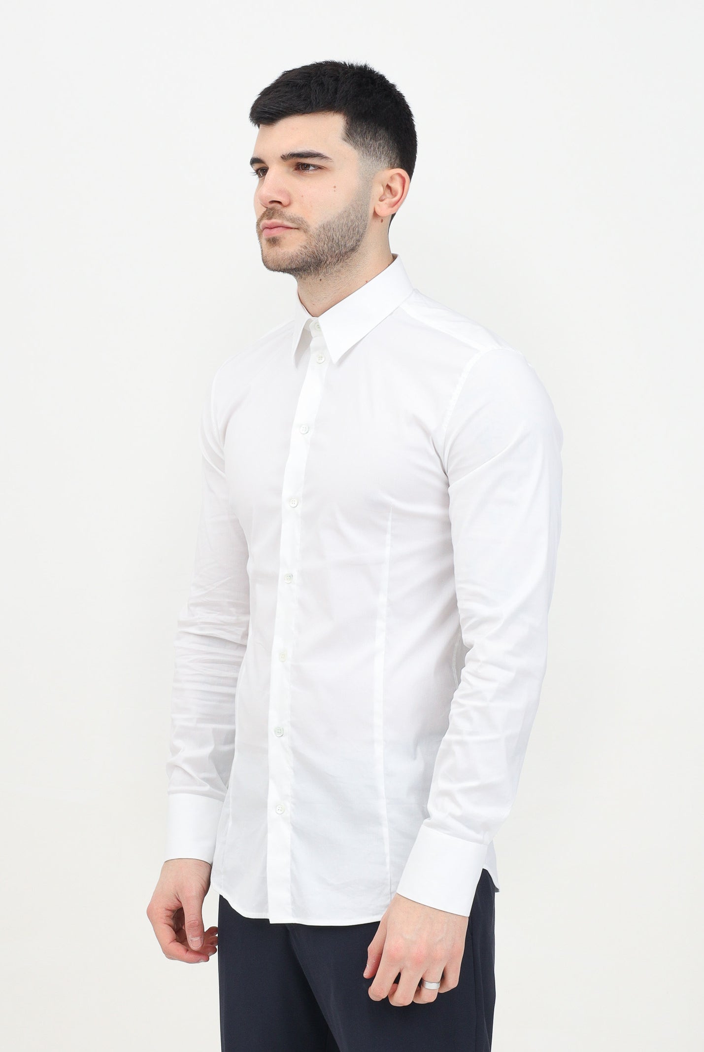 Camicia a manica lunga bianca da uomo 5C0017/A01 W103 PATRIZIA PEPE