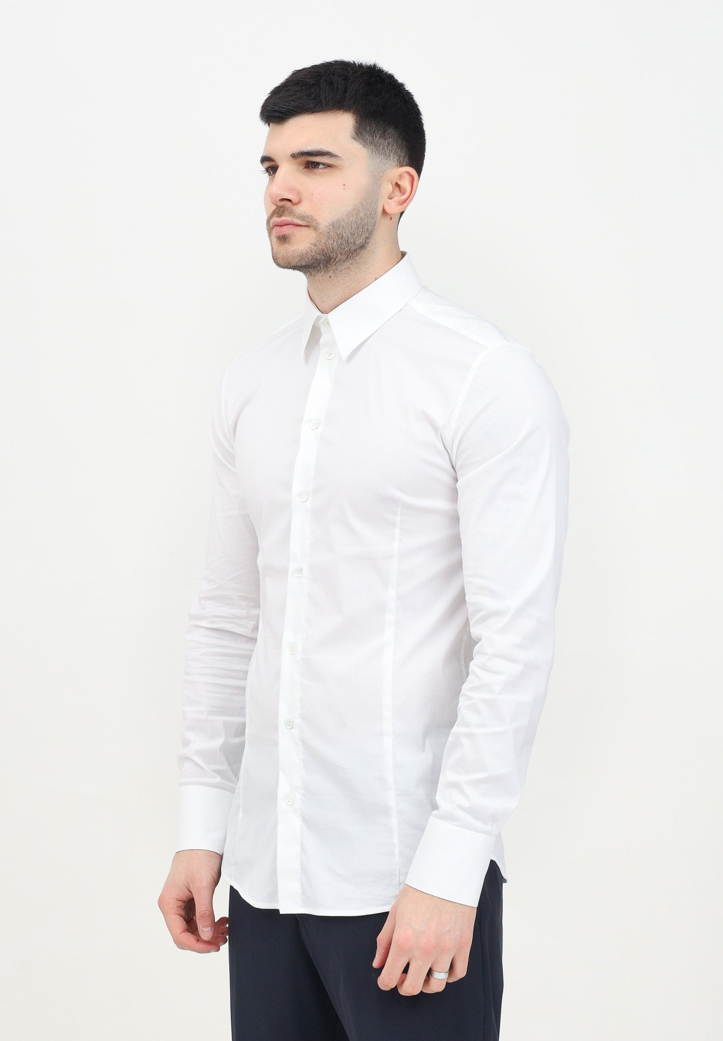 Camicia a manica lunga bianca da uomo 5C0017/A01 W103 PATRIZIA PEPE