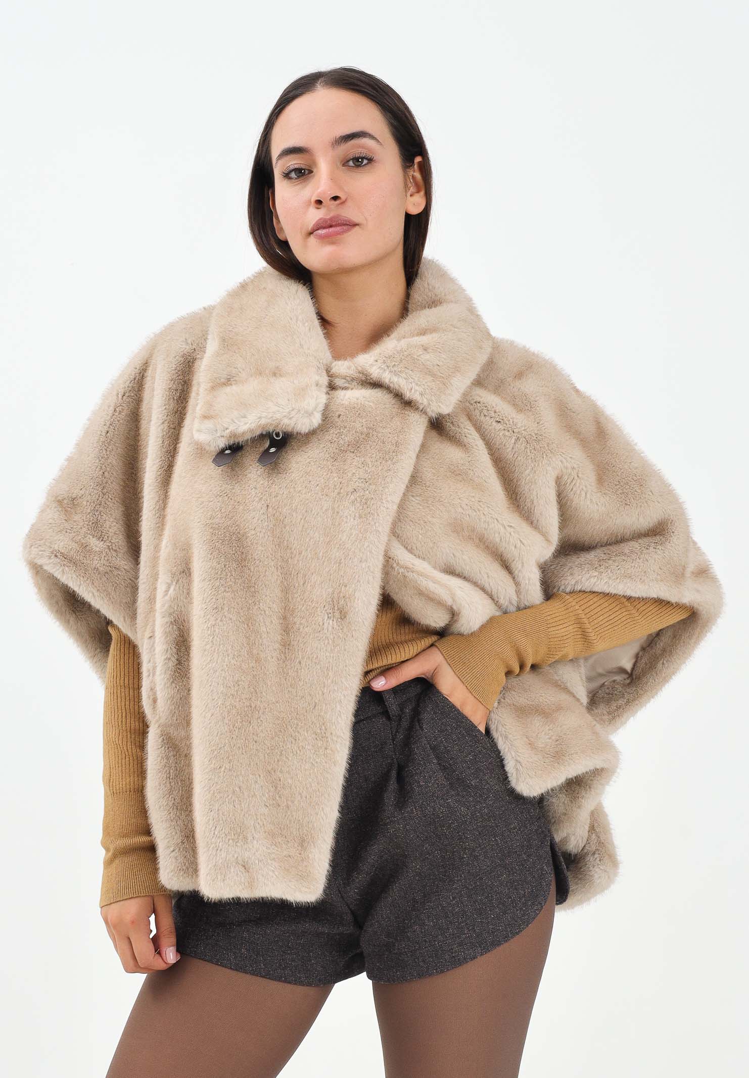 PINKO Cappa beige da donna effetto pelliccia 103837A2PI C60 PINKO
