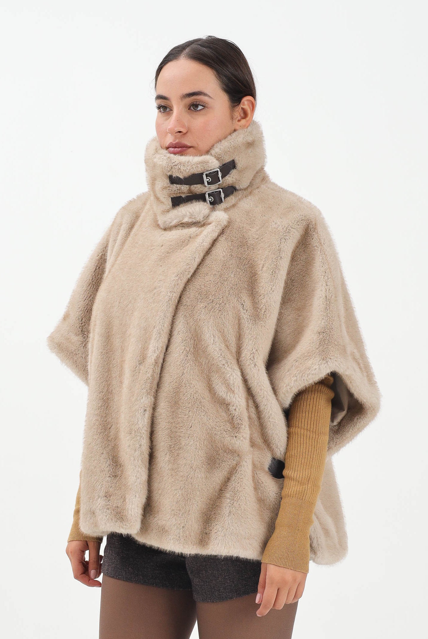 PINKO Cappa beige da donna effetto pelliccia 103837A2PI C60 PINKO