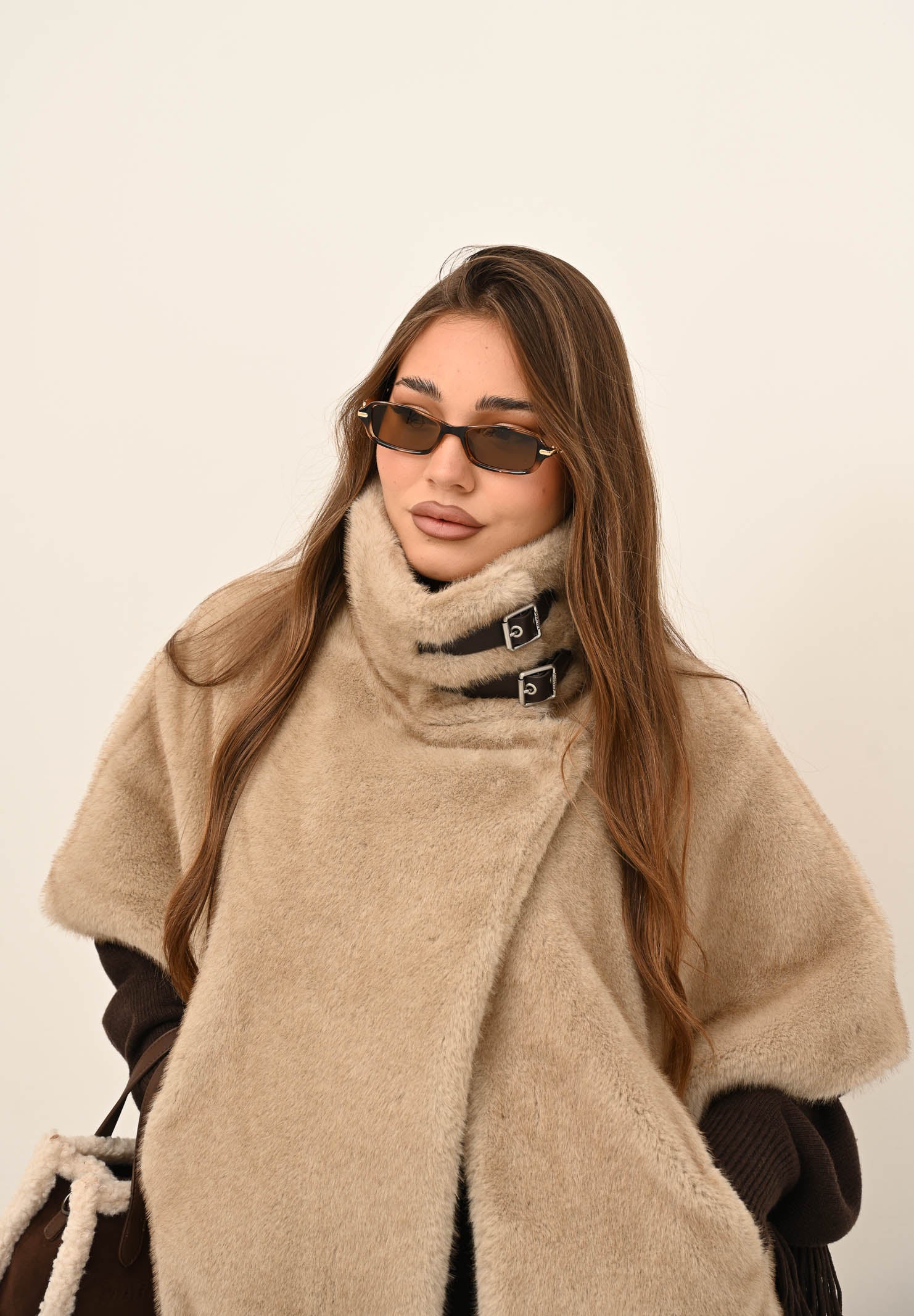 PINKO Cappa beige da donna effetto pelliccia 103837A2PI C60 PINKO