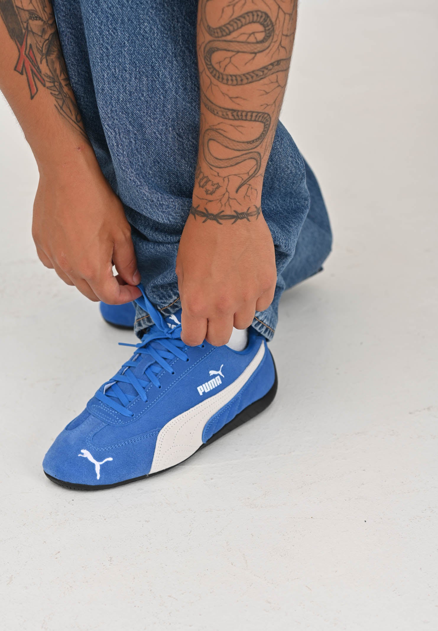 PUMA Sneakers Speedcat OG azzurre per uomo e donna 398846 18 PUMA