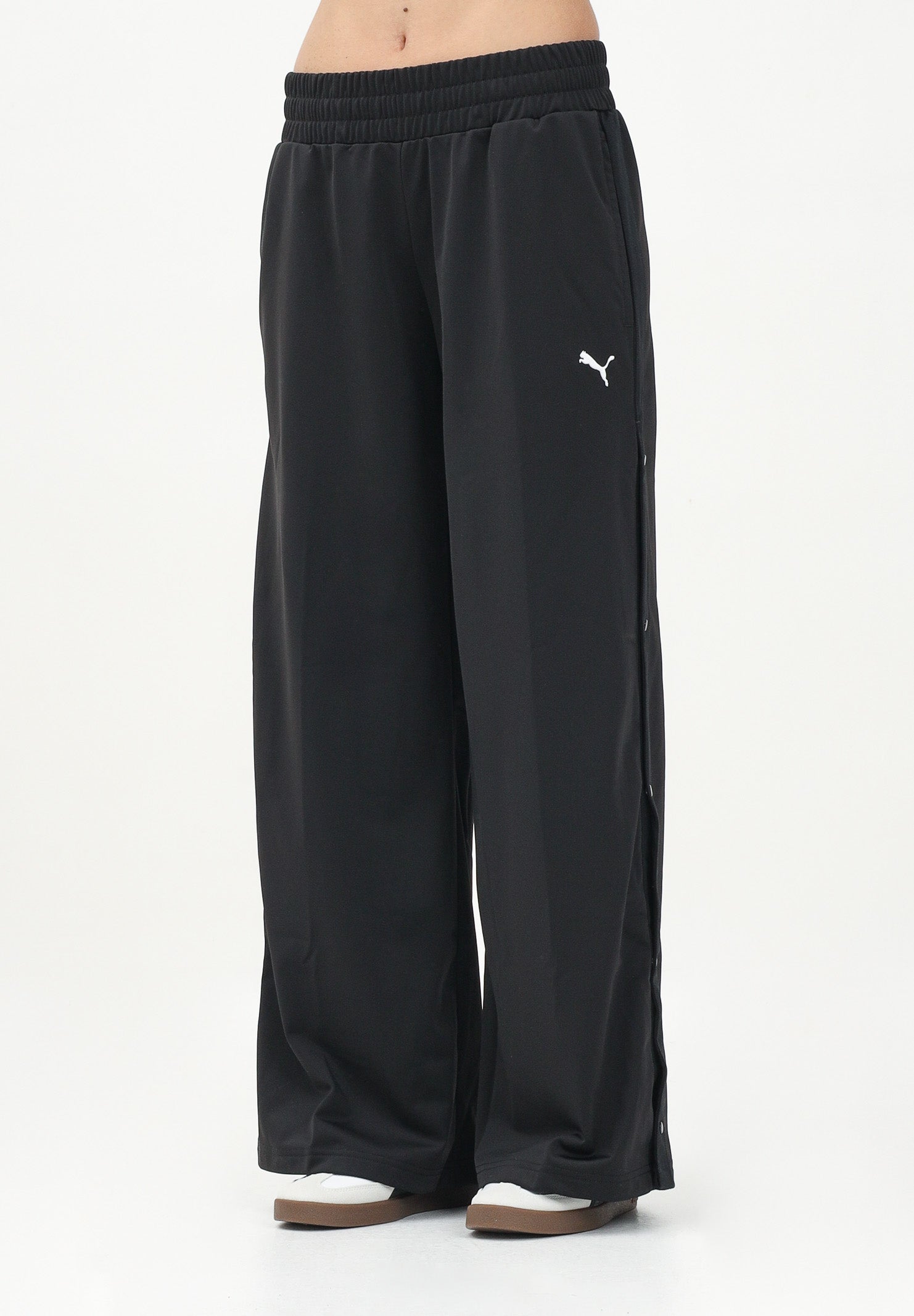 PUMA Pantalone sportivo Wardrobe Ess Relaxed Low-Rise Popper Op nero da donna 629804 01 PUMA