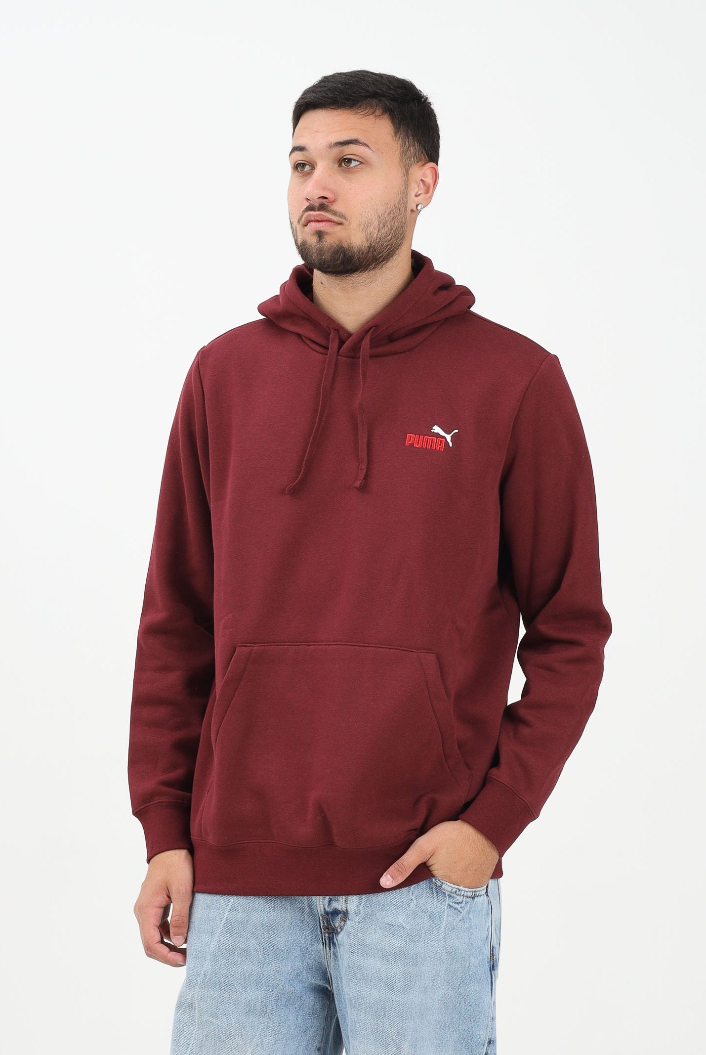 PUMA Felpa con cappuccio Essentials bordeaux da uomo 684718 96 PUMA
