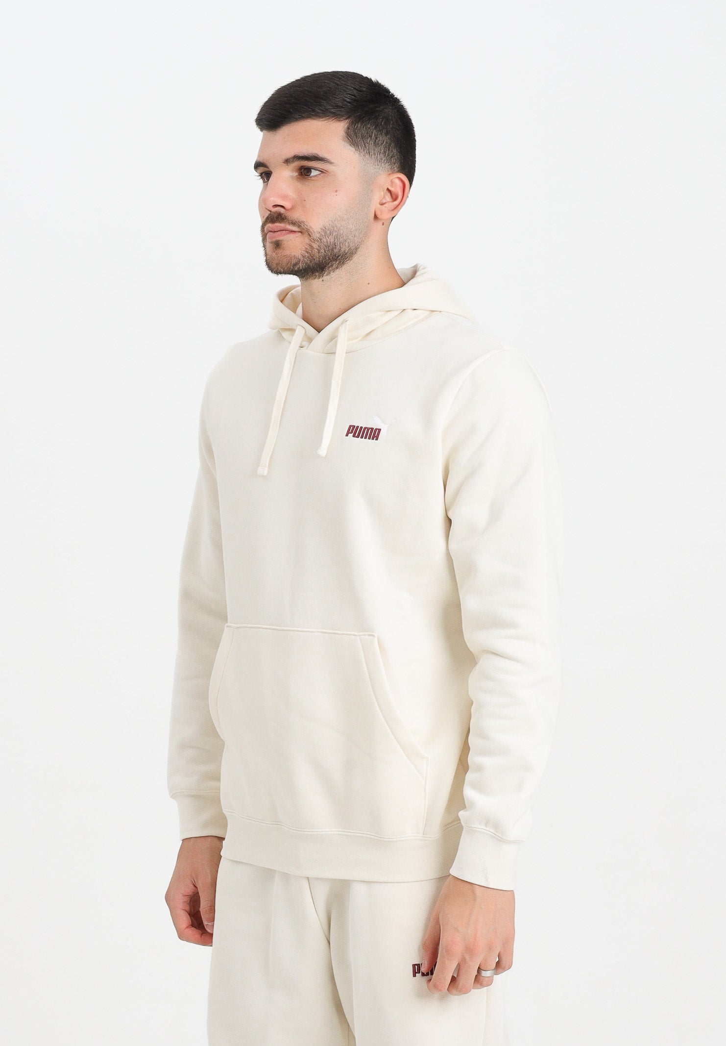 PUMA Felpa con cappuccio Essentials panna da uomo 684718 99 PUMA