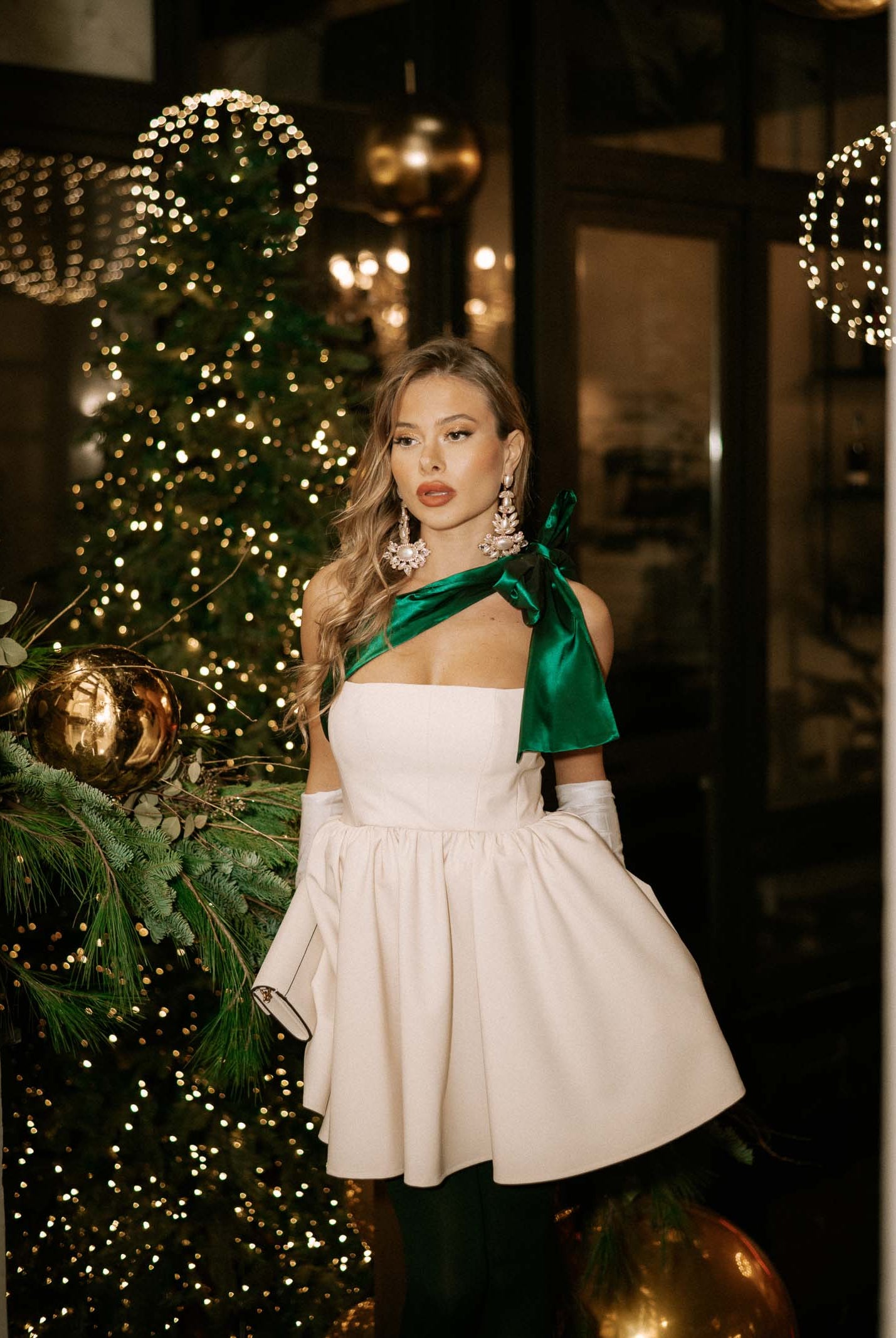 SANTAS Abito corto GRÂCE panna da donna PV2617 PAVE SANTAS