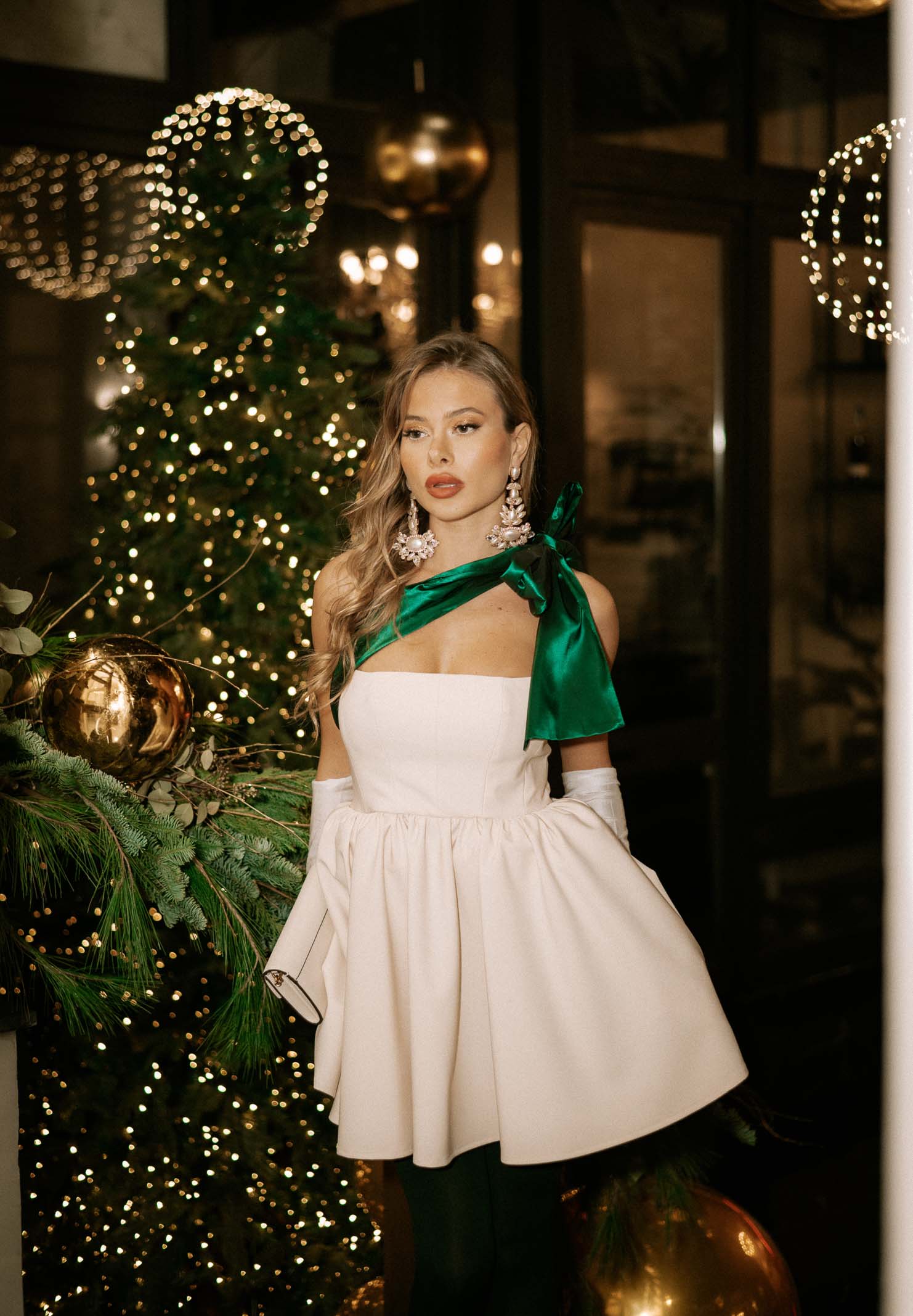 SANTAS Abito corto GRÂCE panna da donna PV2617 PAVE SANTAS