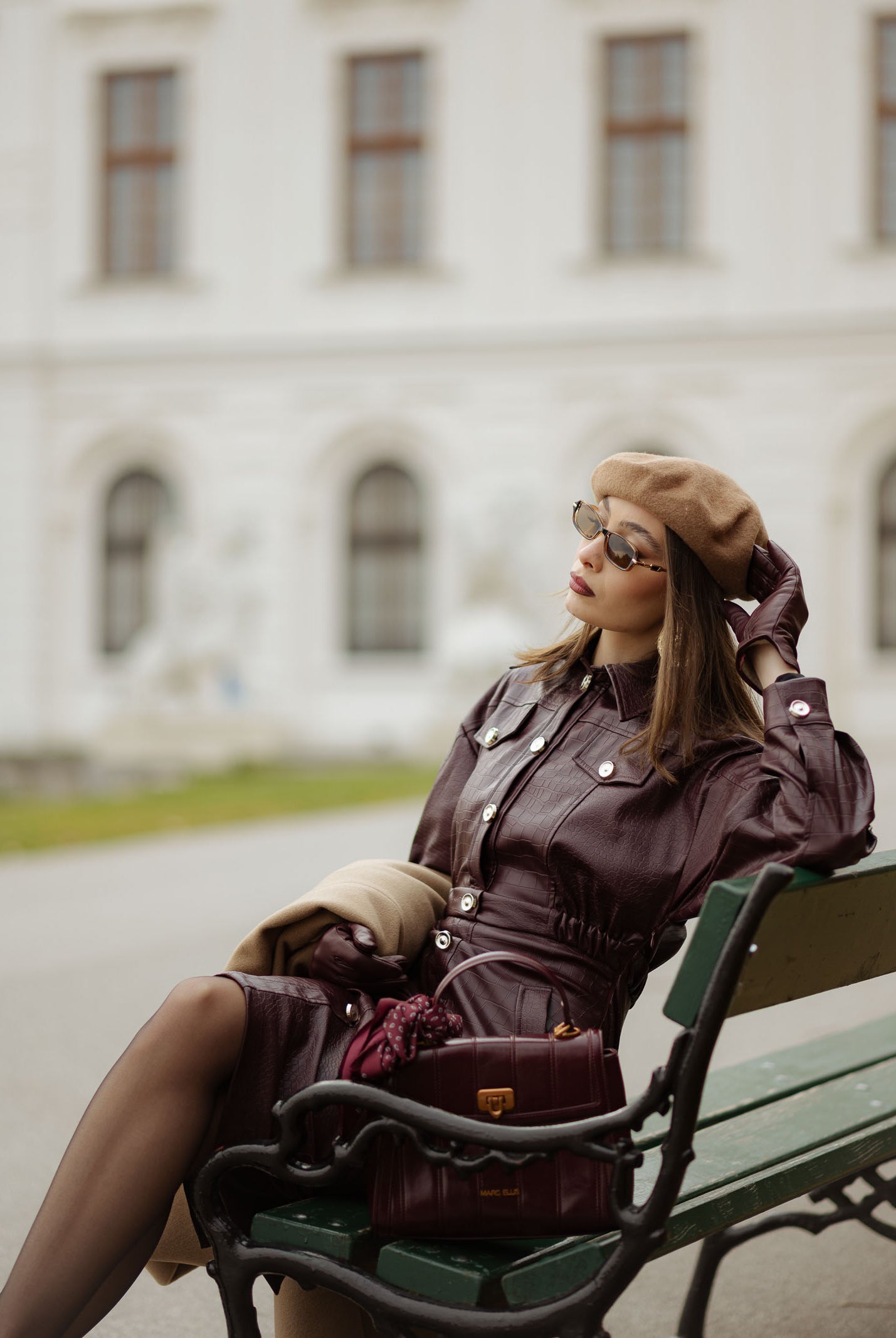 SANTAS Abito midi MYSTÈRE bordeaux da donna PV2618 BO SANTAS