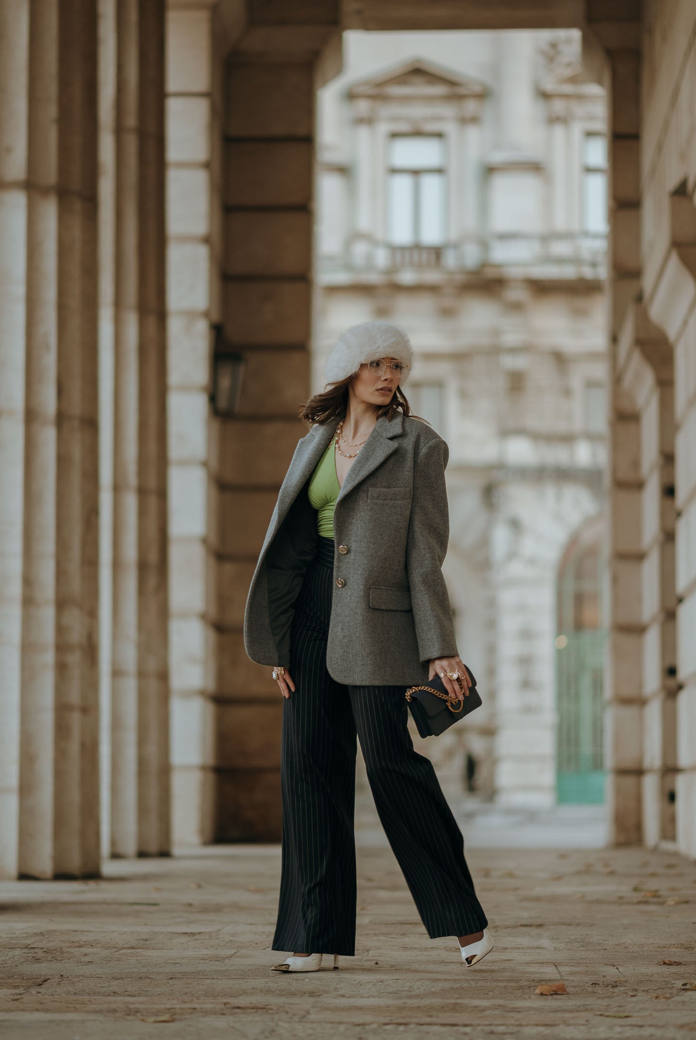 SANTAS Cappotto corto LUMIÈRE grigio da donna PV2620 GR SANTAS