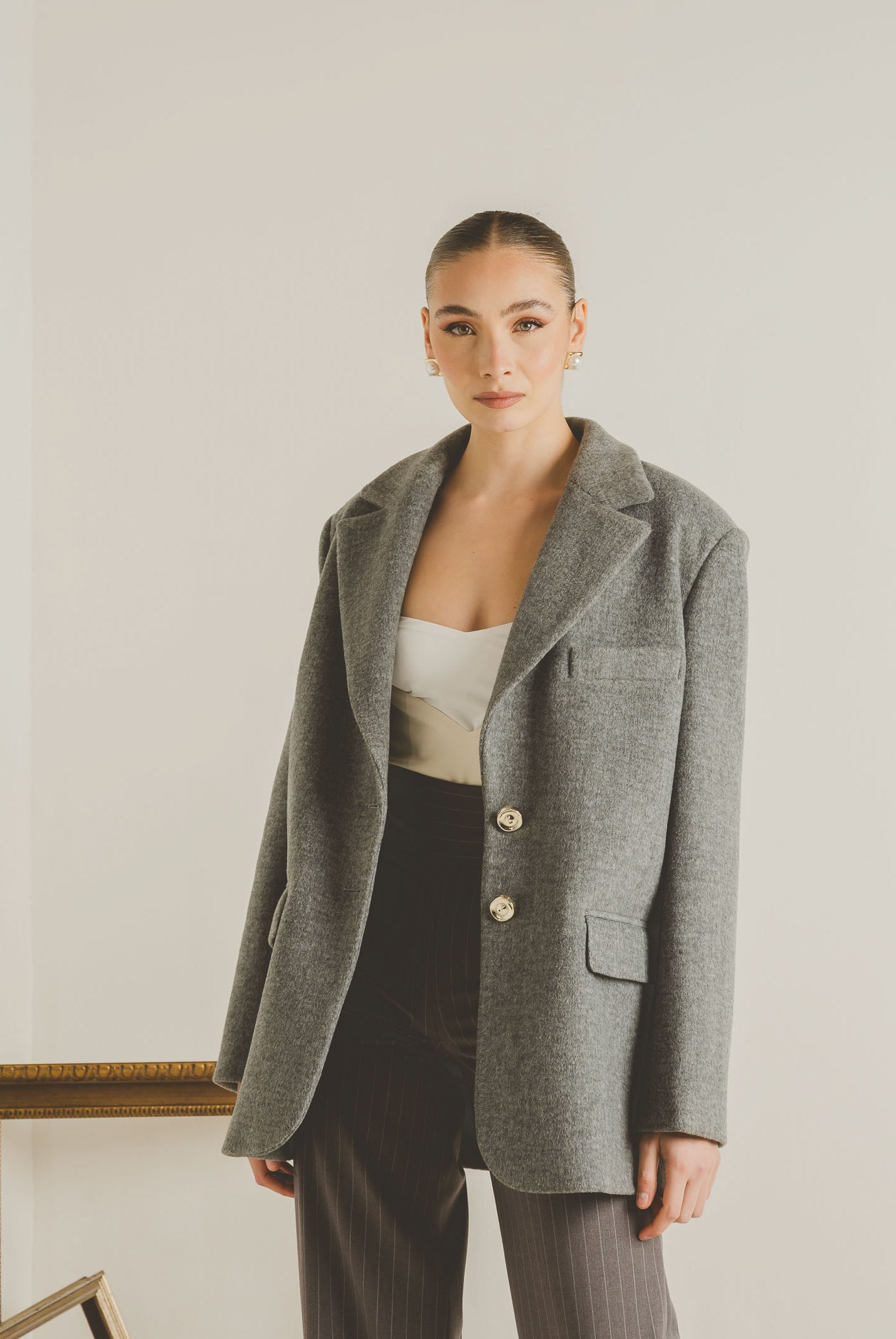 SANTAS Cappotto corto LUMIÈRE grigio da donna PV2620 GR SANTAS