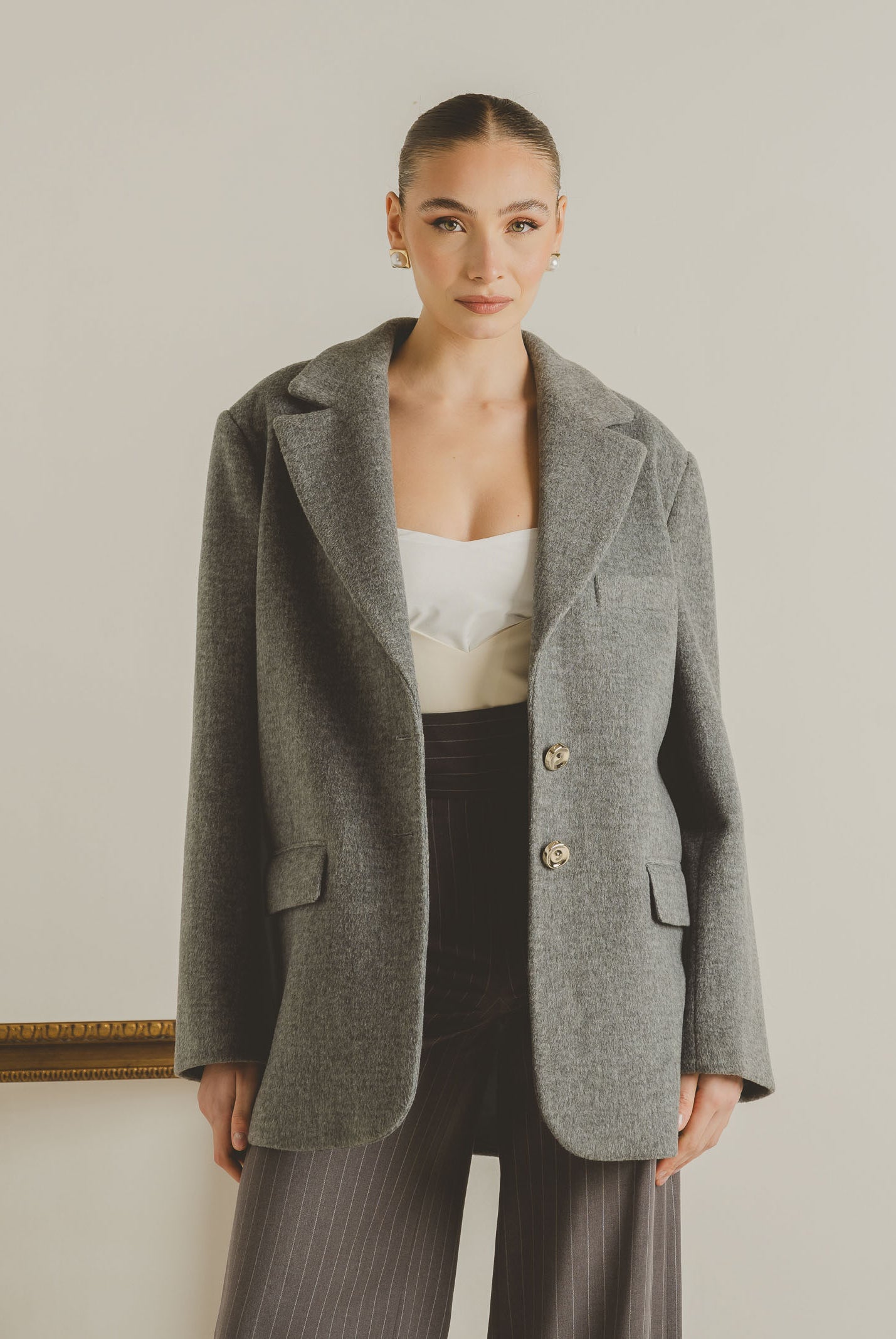 SANTAS Cappotto corto LUMIÈRE grigio da donna PV2620 GR SANTAS