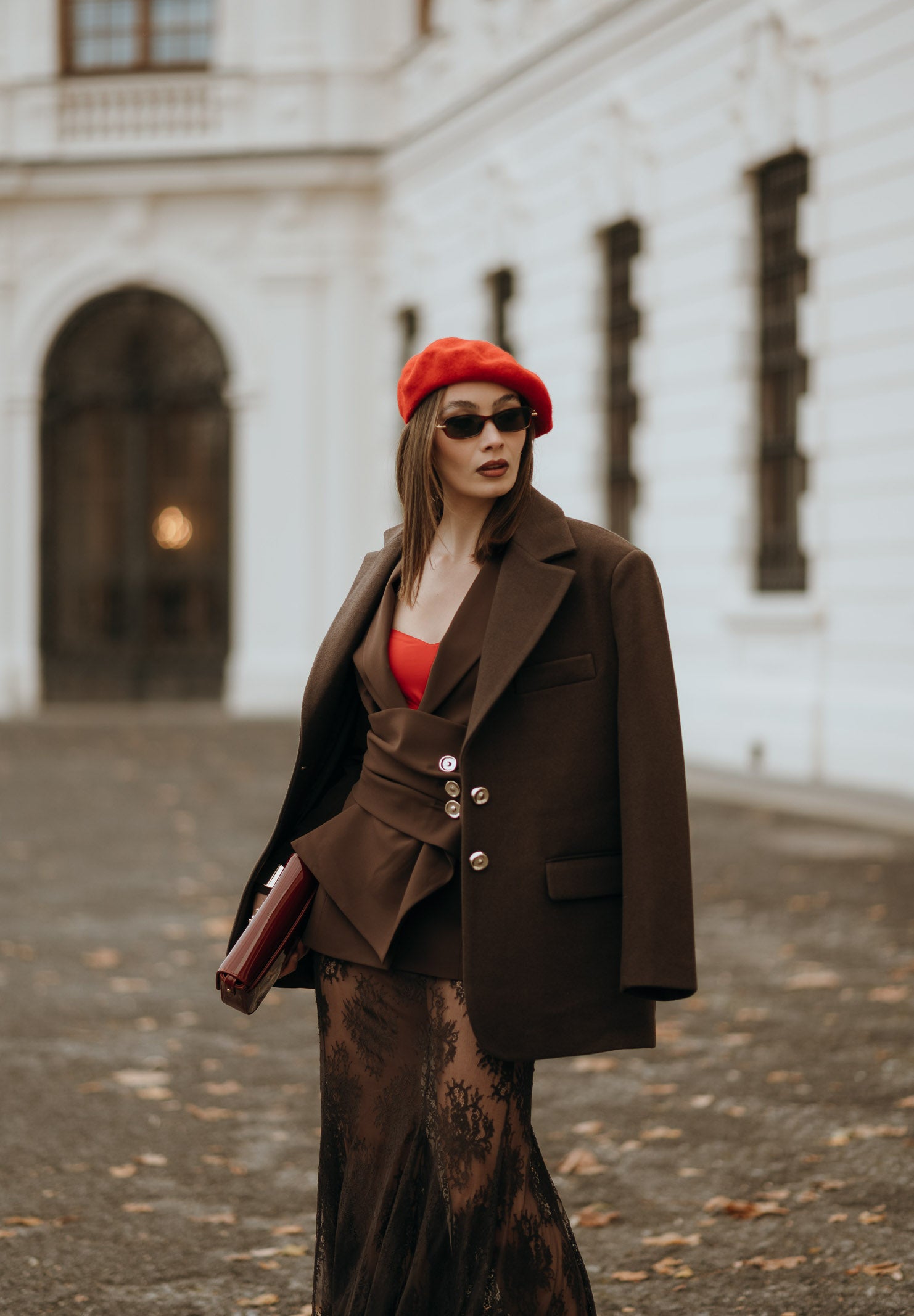 SANTAS Cappotto corto LUMIÈRE marrone da donna PV2620 MA SANTAS