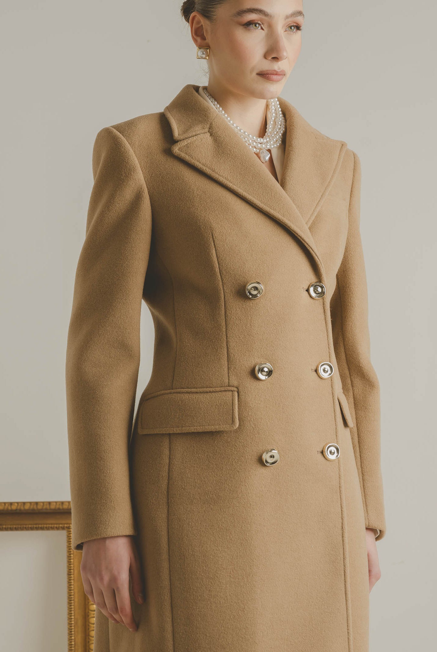SANTAS Cappotto lungo ÉCLIPSE beige da donna PV2623 BE SANTAS