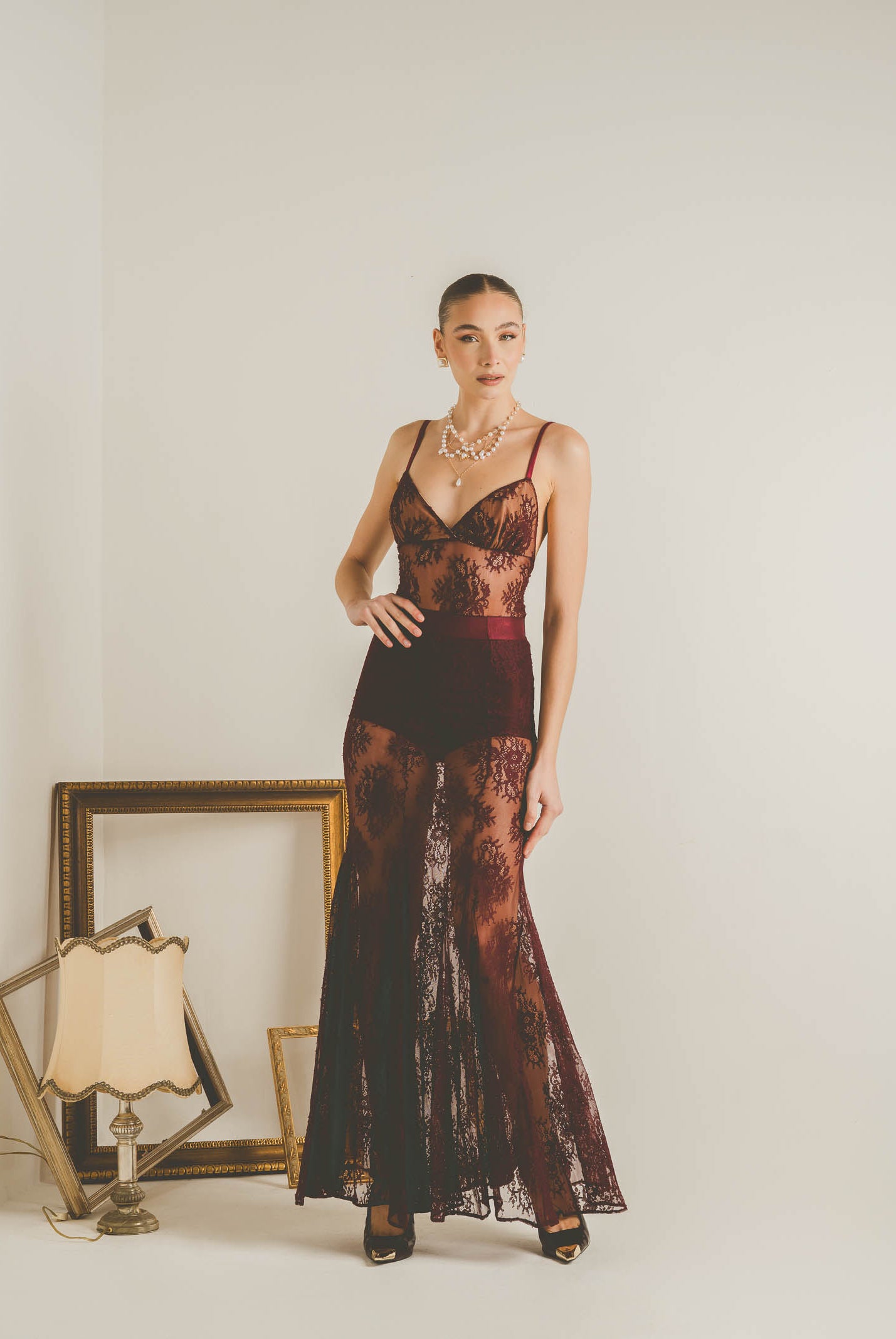 SANTAS Gonna lunga NUIT bordeaux da donna PV2628 BO SANTAS