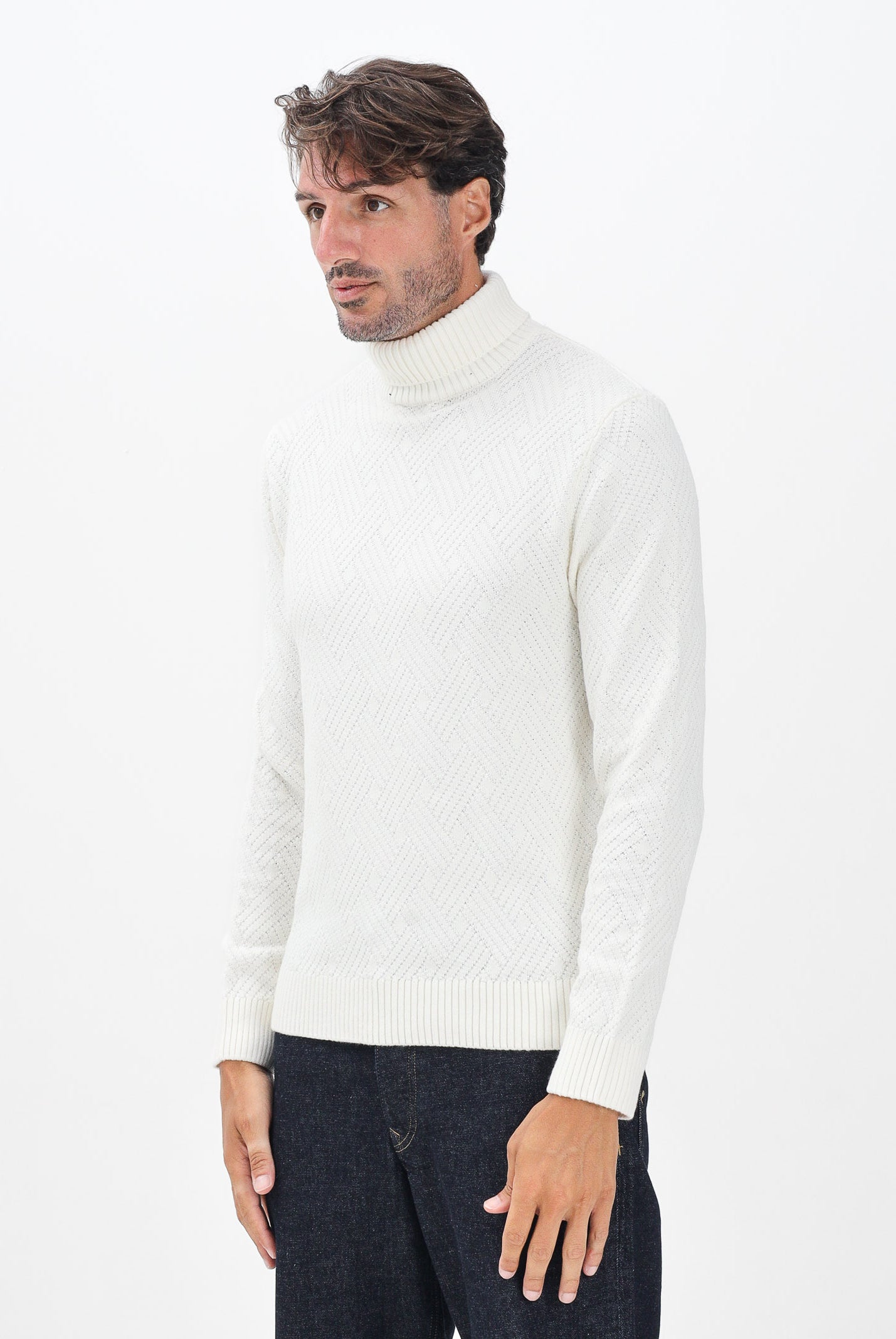 SELECTED HOMME Maglioncino a collo alto panna da uomo 16098329 Egret SELECTED HOMME