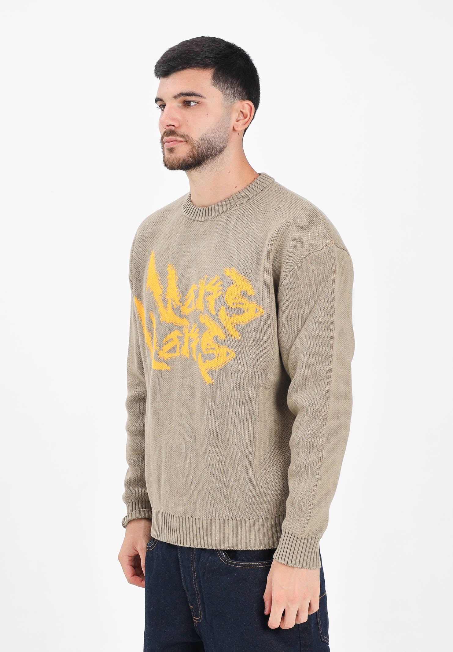 VANS Maglioncino girocollo Raw Instinct Mirror beige da uomo VN000R92EMF1 . VANS