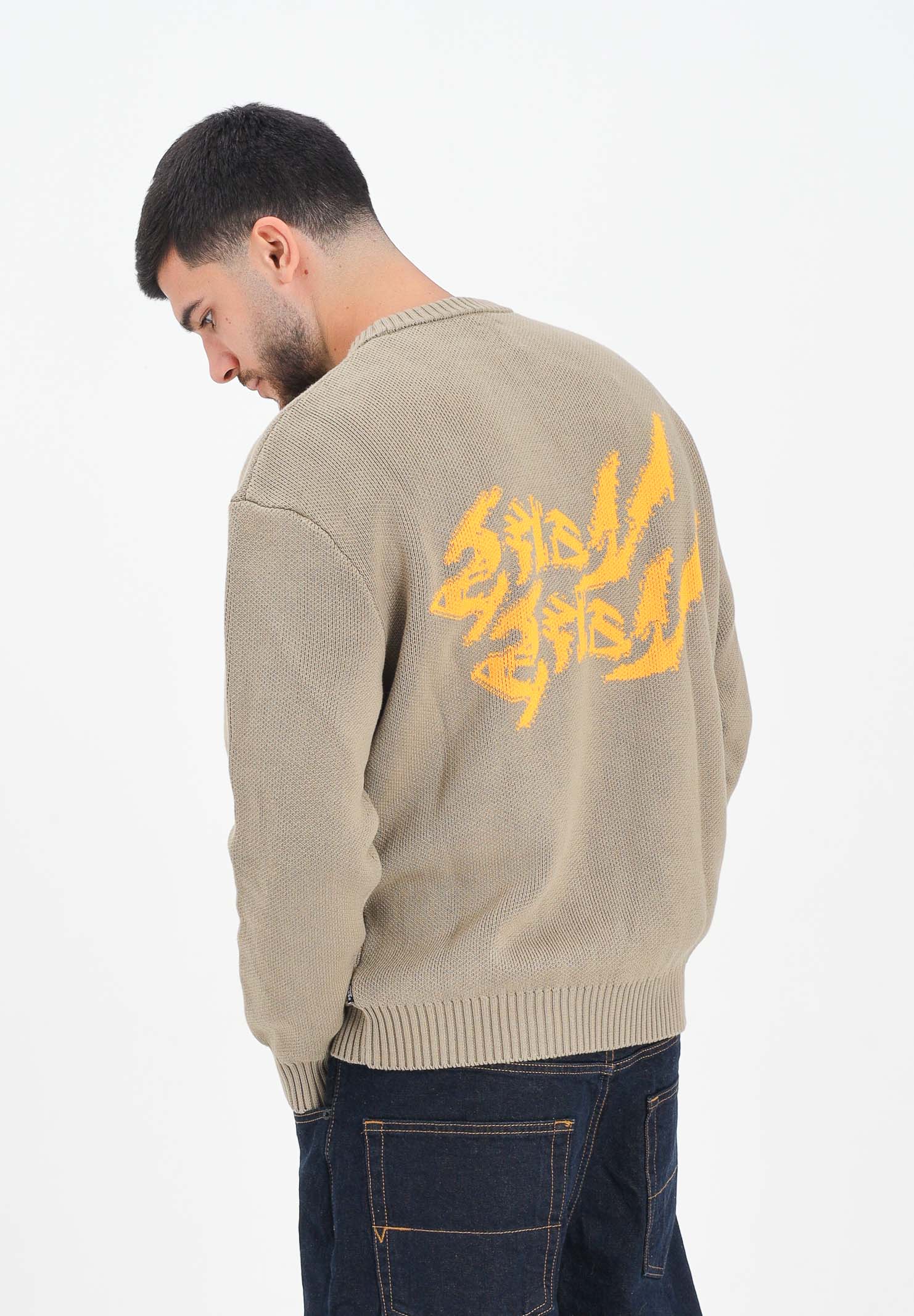 VANS Maglioncino girocollo Raw Instinct Mirror beige da uomo VN000R92EMF1 . VANS
