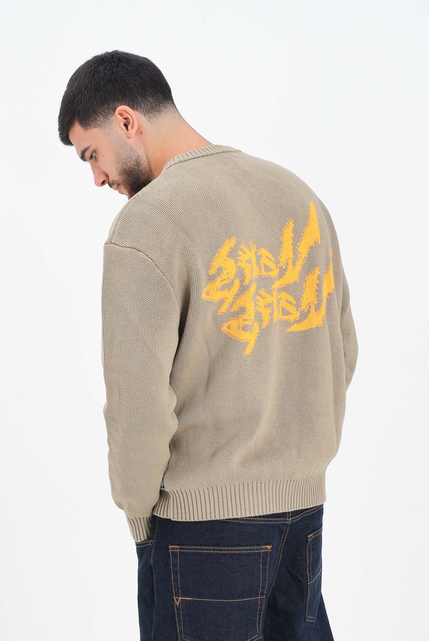 VANS Maglioncino girocollo Raw Instinct Mirror beige da uomo VN000R92EMF1 . VANS
