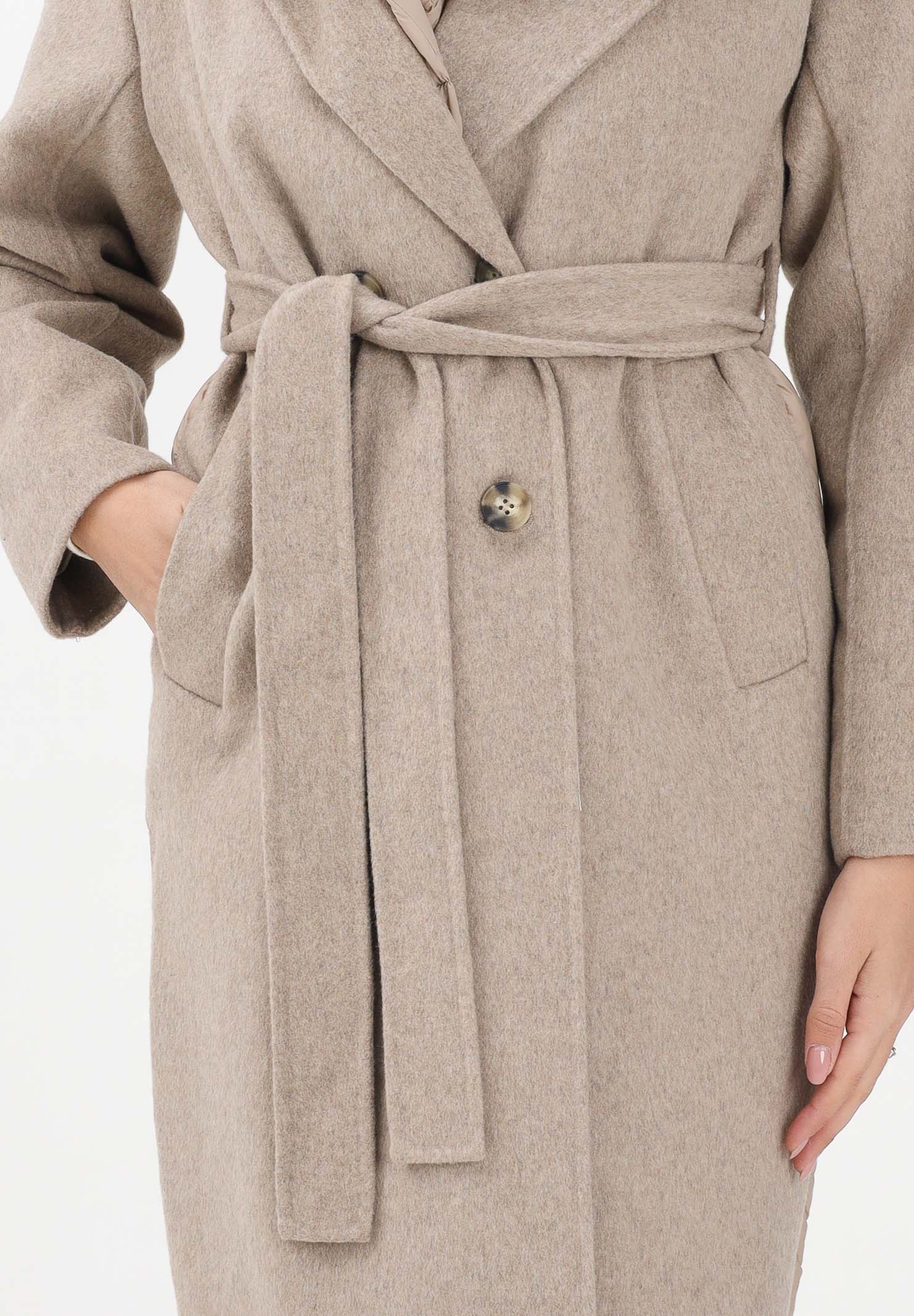 VICOLO Cappotto beige da donna con dettagli trapuntati TF0028 BE VICOLO